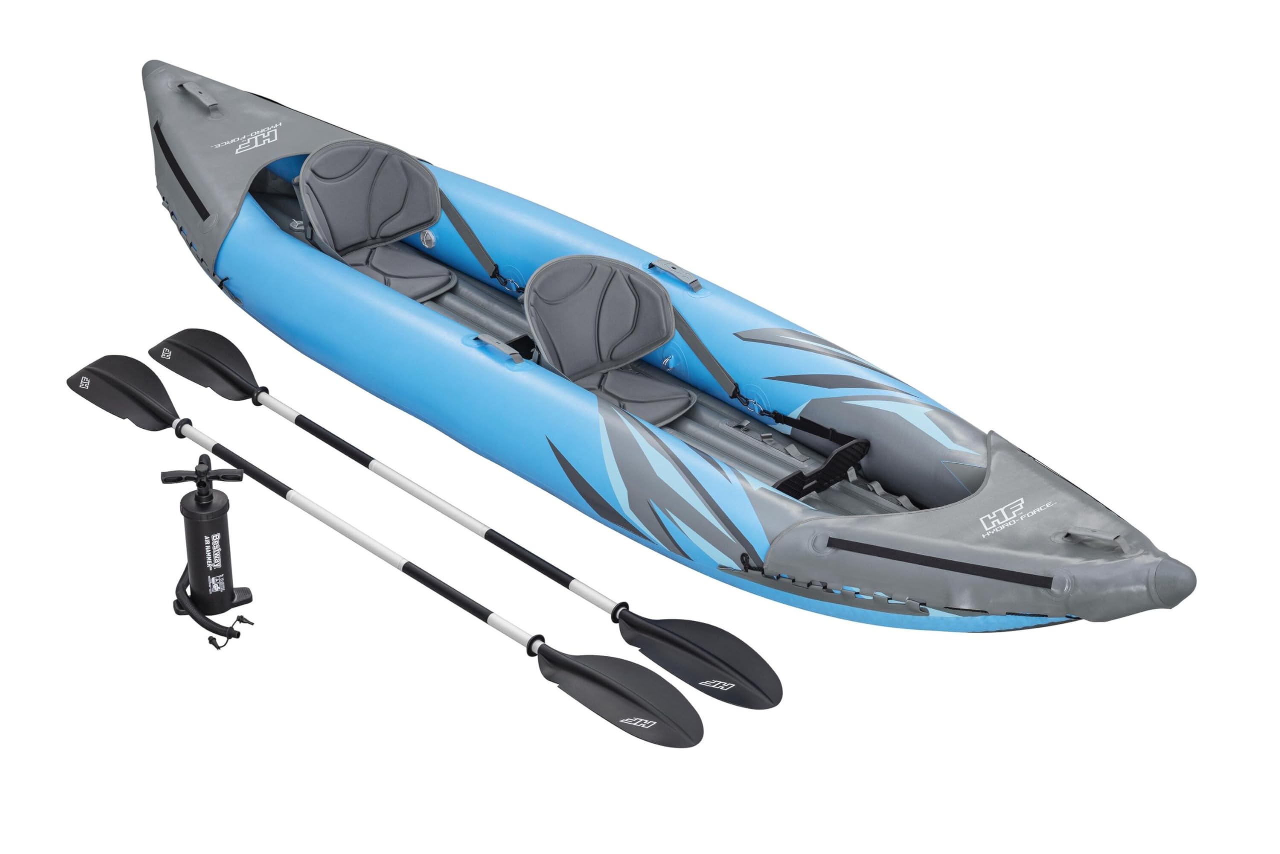 Bestway Hydro-Force Surge Inflatable Kayak | Inflatable Boat with Hand Pump, Oars, Seats, Gear Pouch, Carry Bag, Multiple Sizes