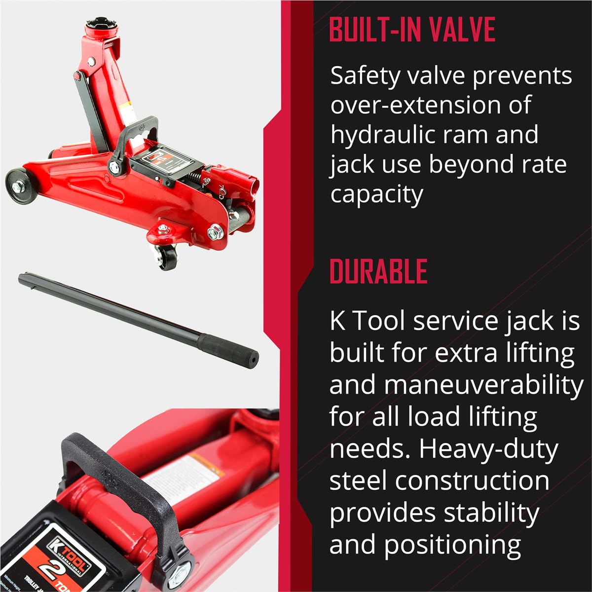 BIG RED Torin Hydraulic Trolley Floor Jack Combo With 2 Jack Stands, 2 ...