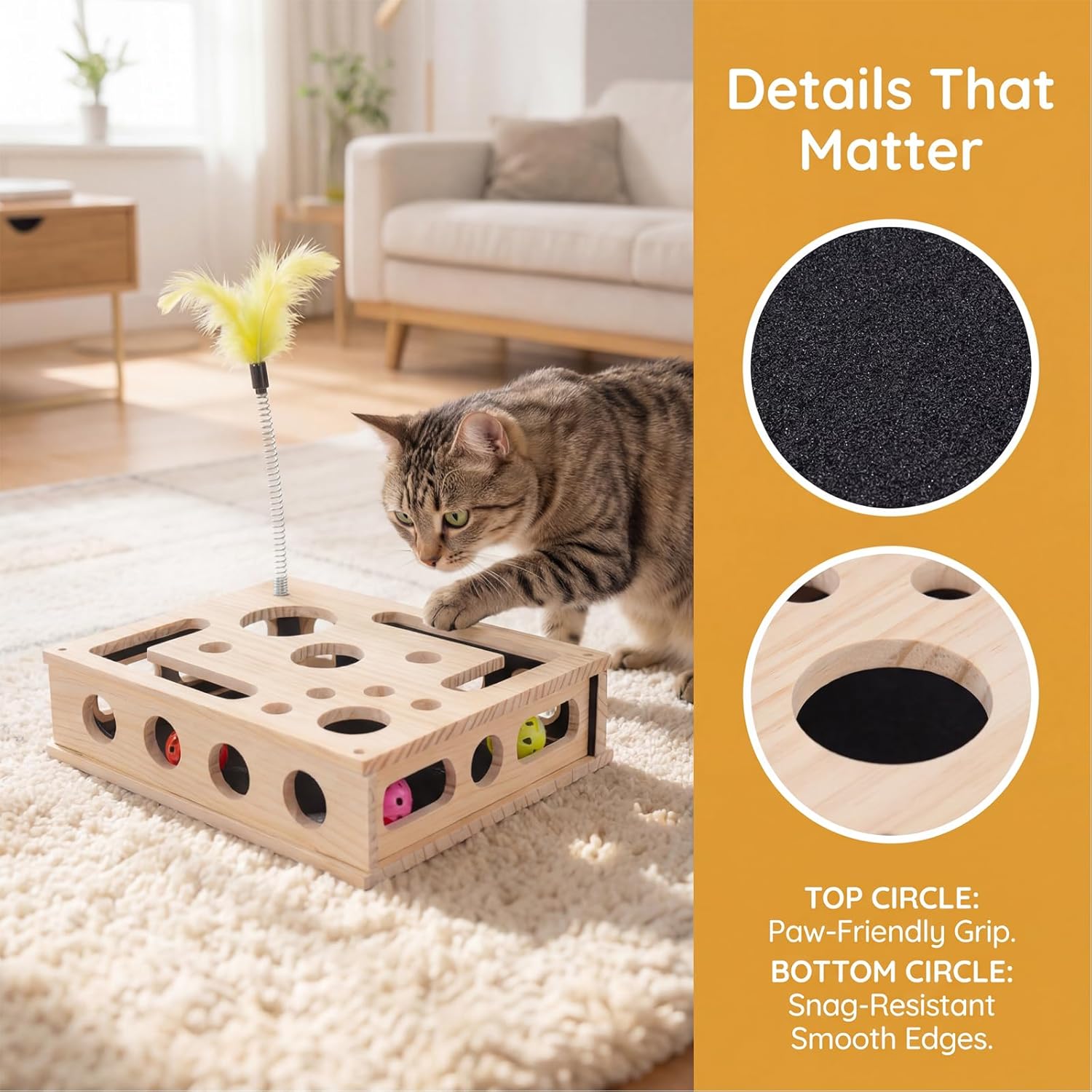 Rufftopia Cat Claw Saver. an Interactive Cat Scratching Toy with A Built-in Scratching Surface that Naturally Cleans Cat Paws. It Also Features A Treat Maze and is Easy to Assemble.
