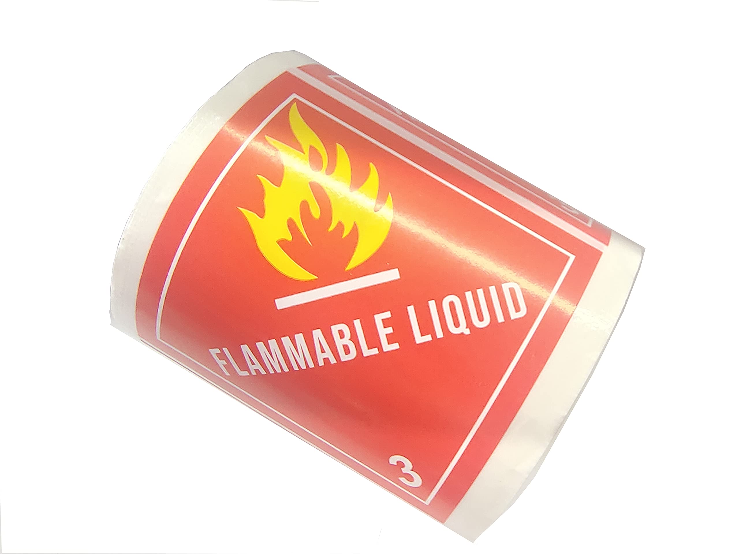 Buy Flammable Liquid Labels Hazard Class 3 D.O.T. 2.83X2.83 inch Flammable Stickers Square