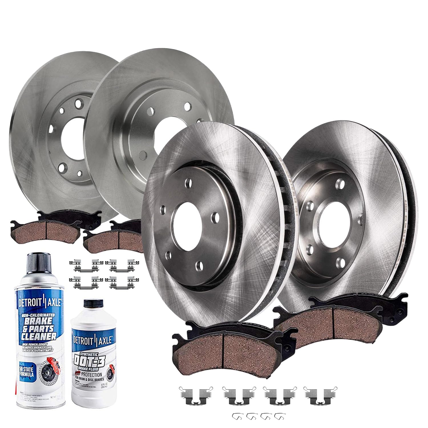 Detroit Axle - FWD 10pc Brake Rotors Brake Pads Kit for 16-18 Mazda CX-3