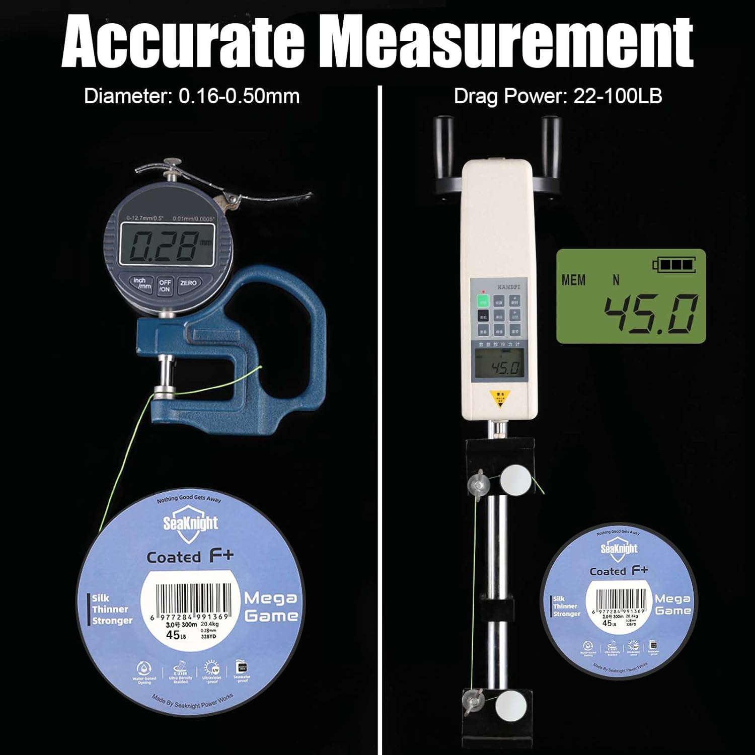 SeaKnight MegaGame 8 Strands Braid Fishing Line 150M 300M Braided by Spectra Fiber Multifilament PE Fishing Line F+ Coating Anti-UV Saltwater Sea Fishing Line 22-100LB