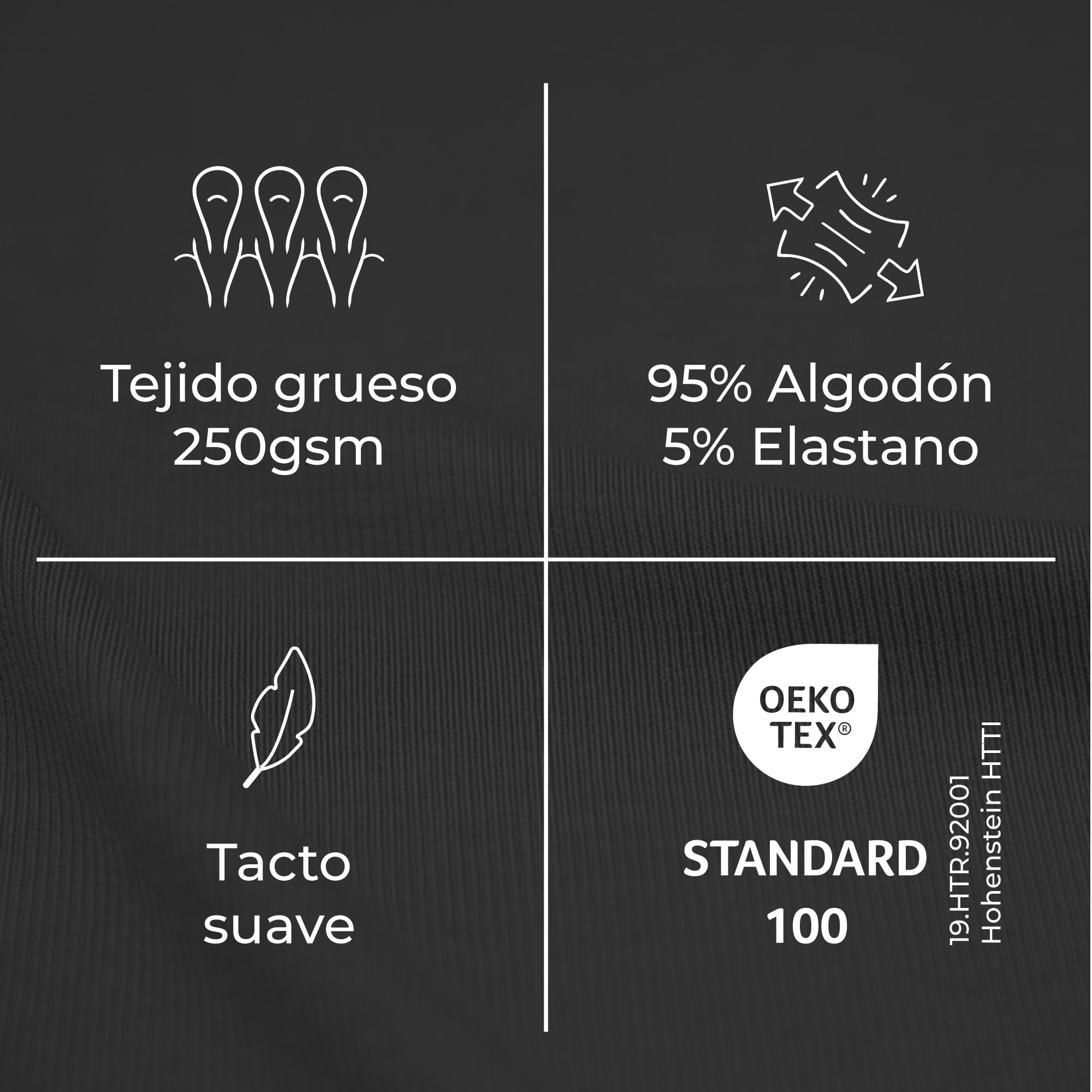 Twinzen - Sabana Bajera para Boxspring - 180x200 - Algodon Elastano | Gris oscuro · Sábanas Ajustables Para Colchón · Hasta 37cm de Altura · Oeko Tex Certificado · 100% Algodón · 360° Elastico
