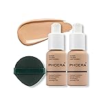 PHOERA Foundation Makeup, Flawless Soft Matte Oil Control Liquid Foundation, Full Coverage Mattle Oil-Control Concealer for Older Women, Great Choice For Gift (104 Buff Beige(2pcs)