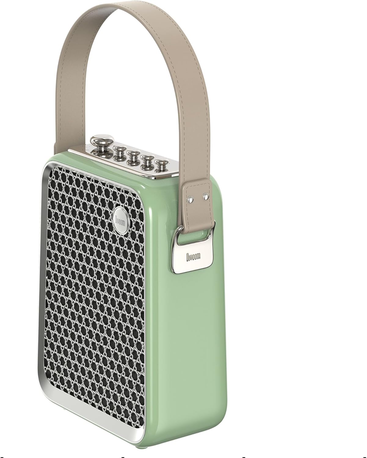 बाजू view of the Divoom Songbird speaker with its handle