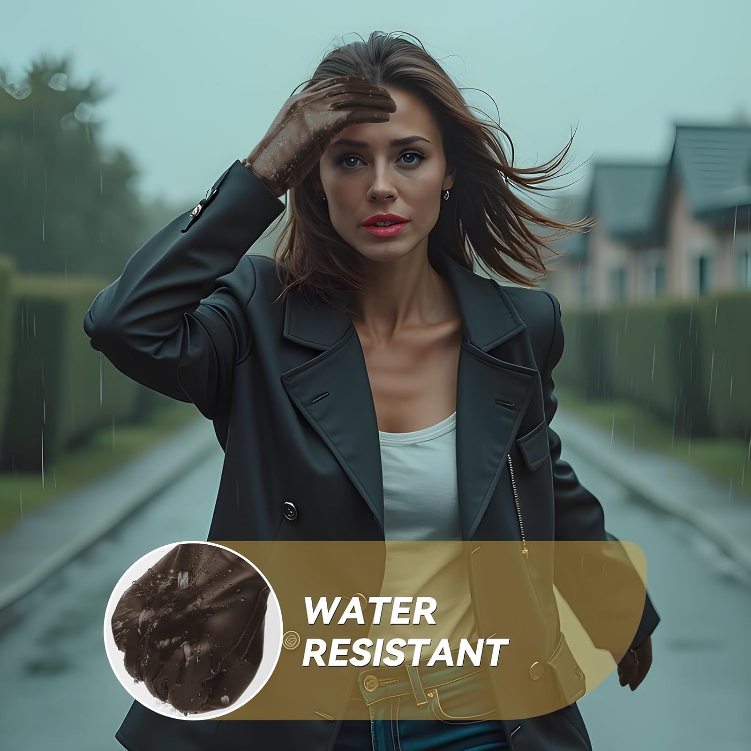 OZERO Leather Womens Gloves Winter, Sheepskin Wool Warm Womens Gloves with Touchscreen Fingers for Cold Weather - Image 7