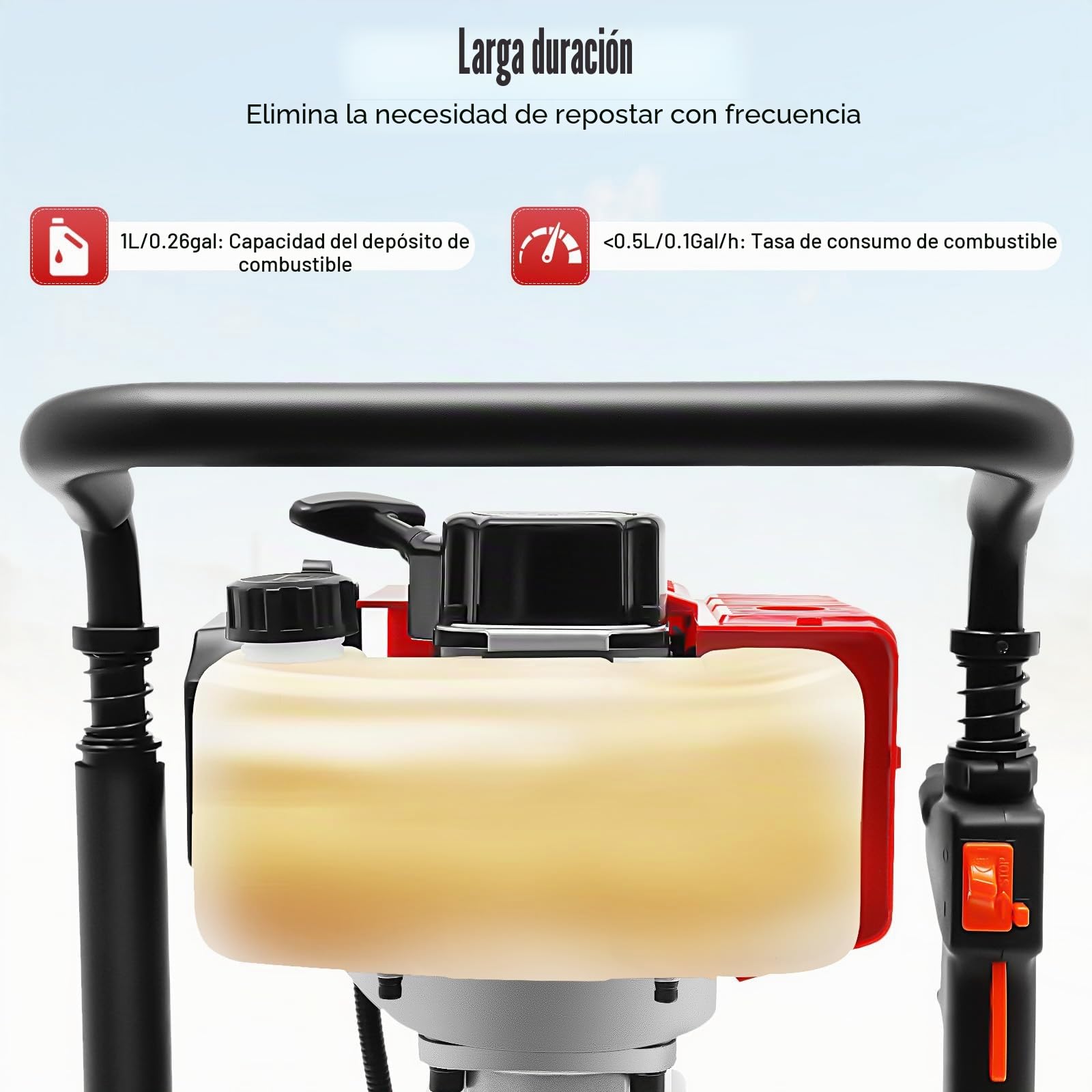Máquina apilable de 2 tiempos de alta eficiencia para gasolina, post driver, enfriamiento por aire, rama de postes, rama de vallas, motor, postes, jardinería, martillo de demolición, martillo cincel,