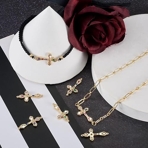 Miniatura 9 de Craftdady Dijes pequeños de cruz estilo tibetano de plata antigua, cruzas de fe, colgantes de cruz de crucifijo, dijes colgantes de metal para