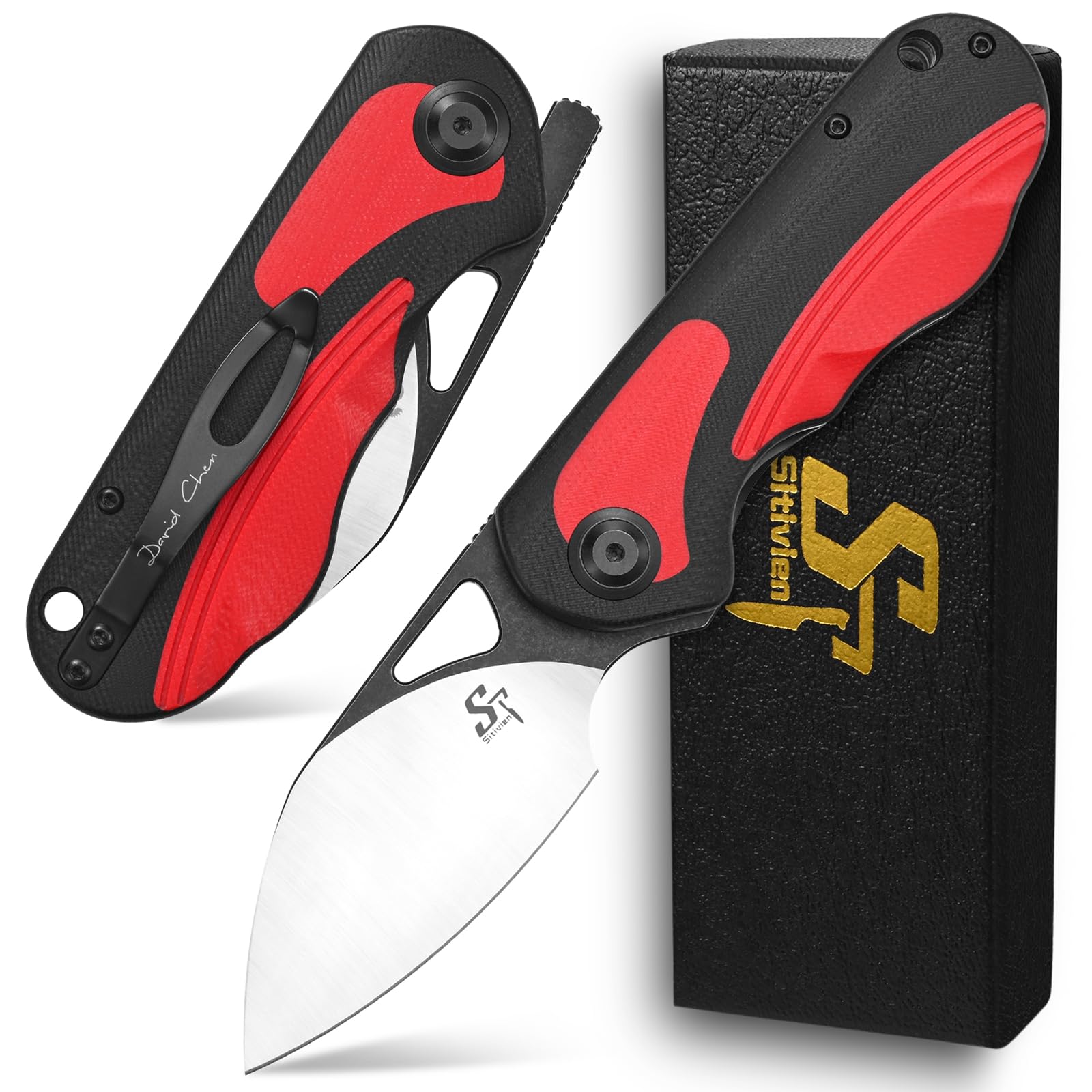 Amazon.com : Sitivien ST156 Pocket Folding Knife, Sandvik 14C28N