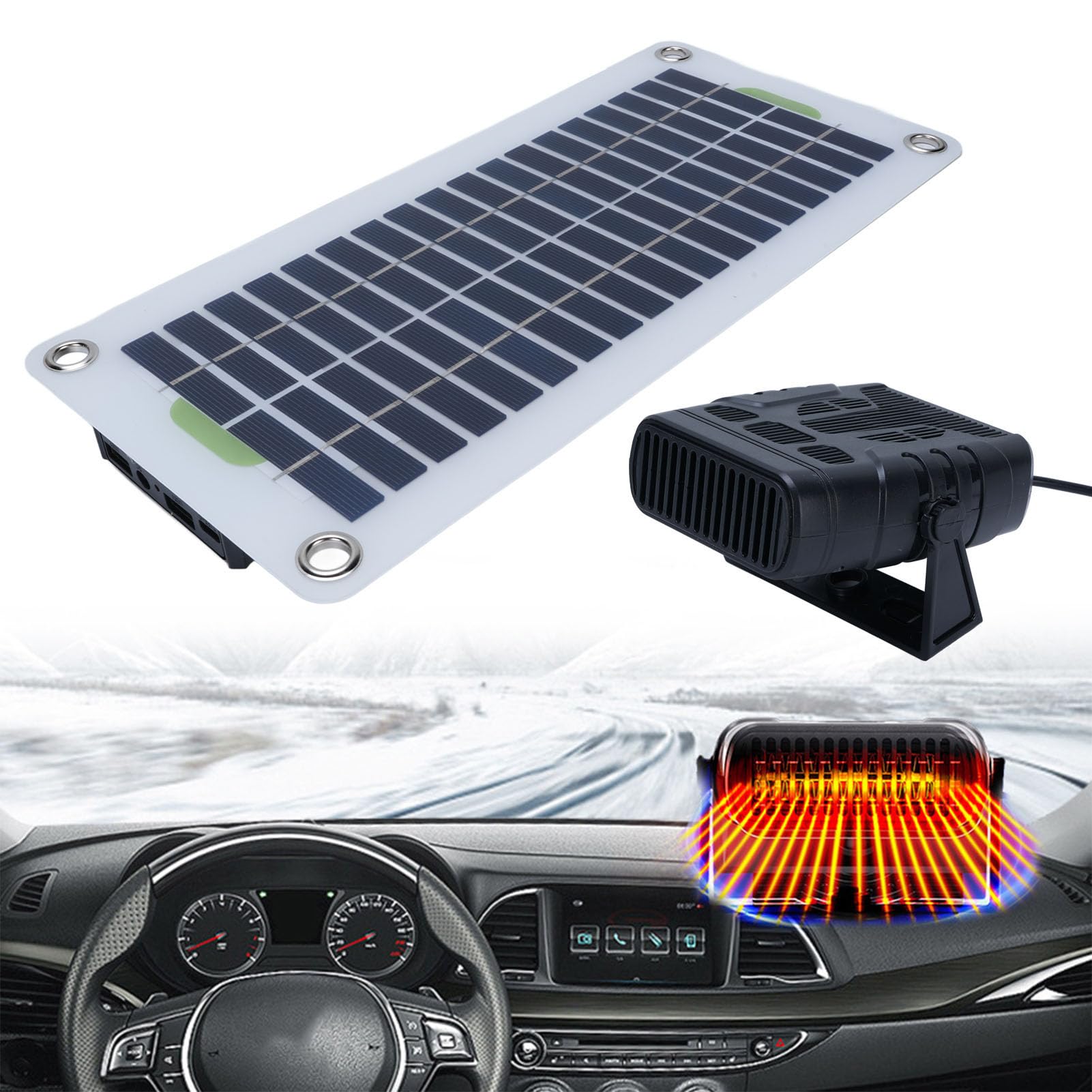 Fockety Riscaldatore a Pannello Solare, Riscaldatore Portatile per Pollaio da 30 W per L'inverno con Protezione Dal Surriscaldamento, Riscaldatori Ad Energia Solare per Serra