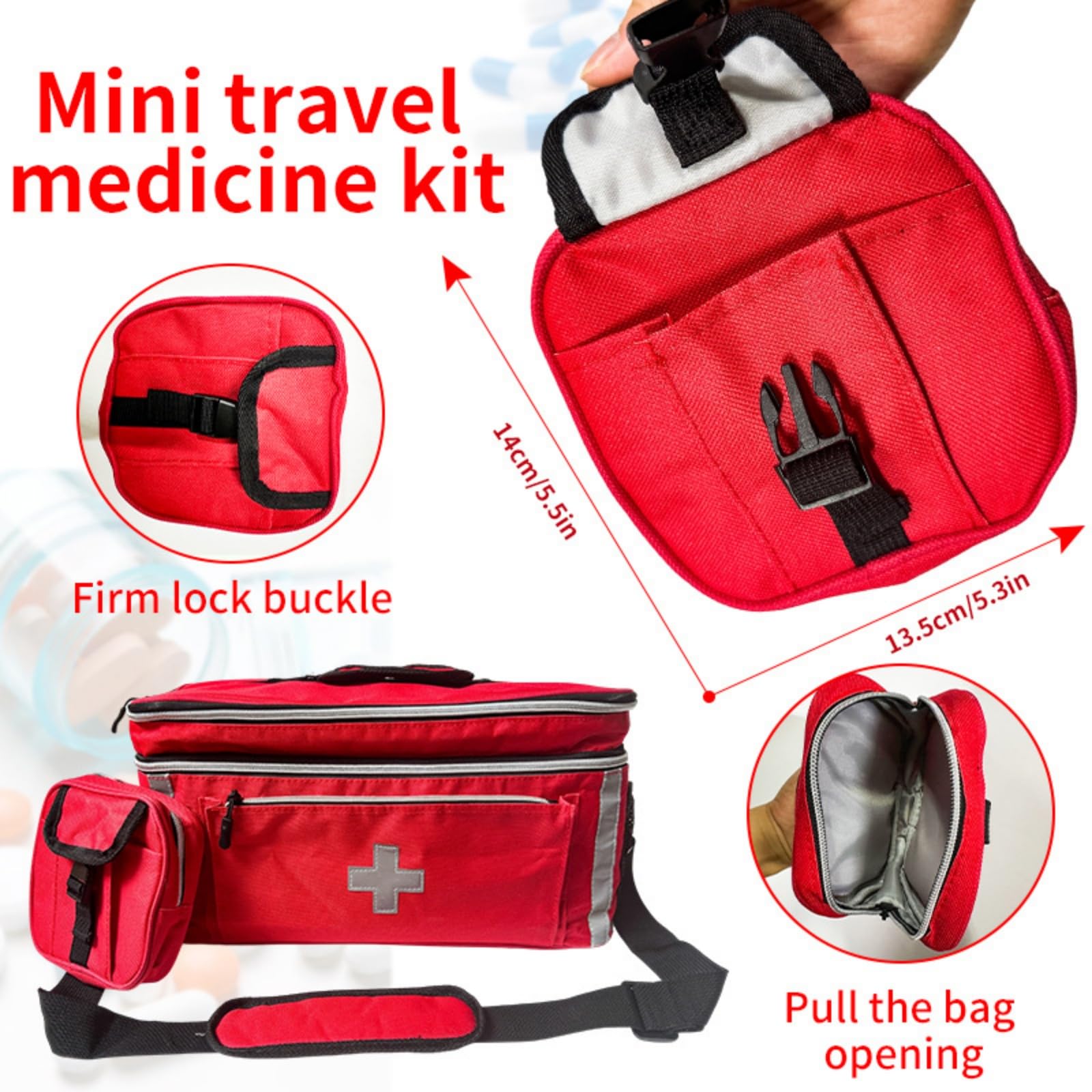 Wasserdichte, staubdichte Polyester-Tasche, abnehmbare Systeme, tragbar, leichtes Design für Wandern, Camping, Notfall-Szenario, Campingtasche