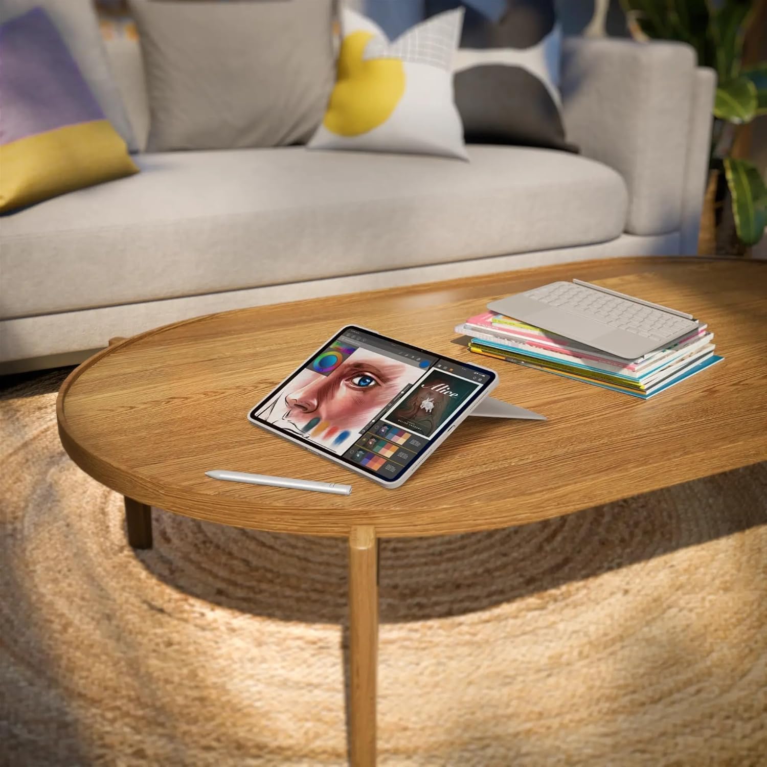 Logitech Combo Touch iPad Pro 11-inch (M4)(2024) Keyboard Case - Detachable Backlit Keyboard with Kickstand, Comfortable Typing, Multi-use Mode - Sand (Renewed) - Image 3