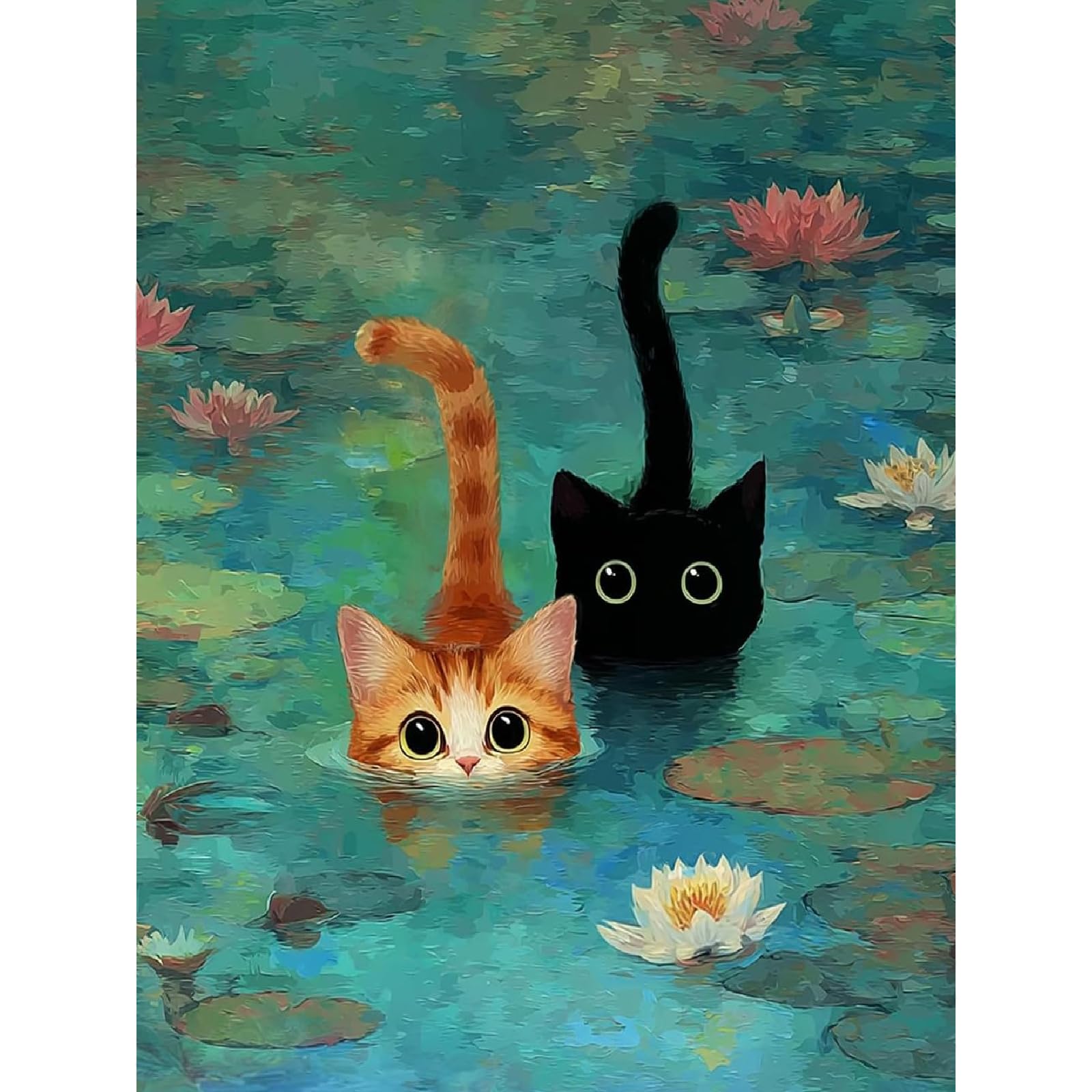 Jakener Mt6062-Uk Black Cat Paint By Numbers Kit For Adults Beginner,Easy Adult Paint By Number Kits On Canvas Diy Painting For Beginners Art By Numbers For Home Wall Decor 16X20inch