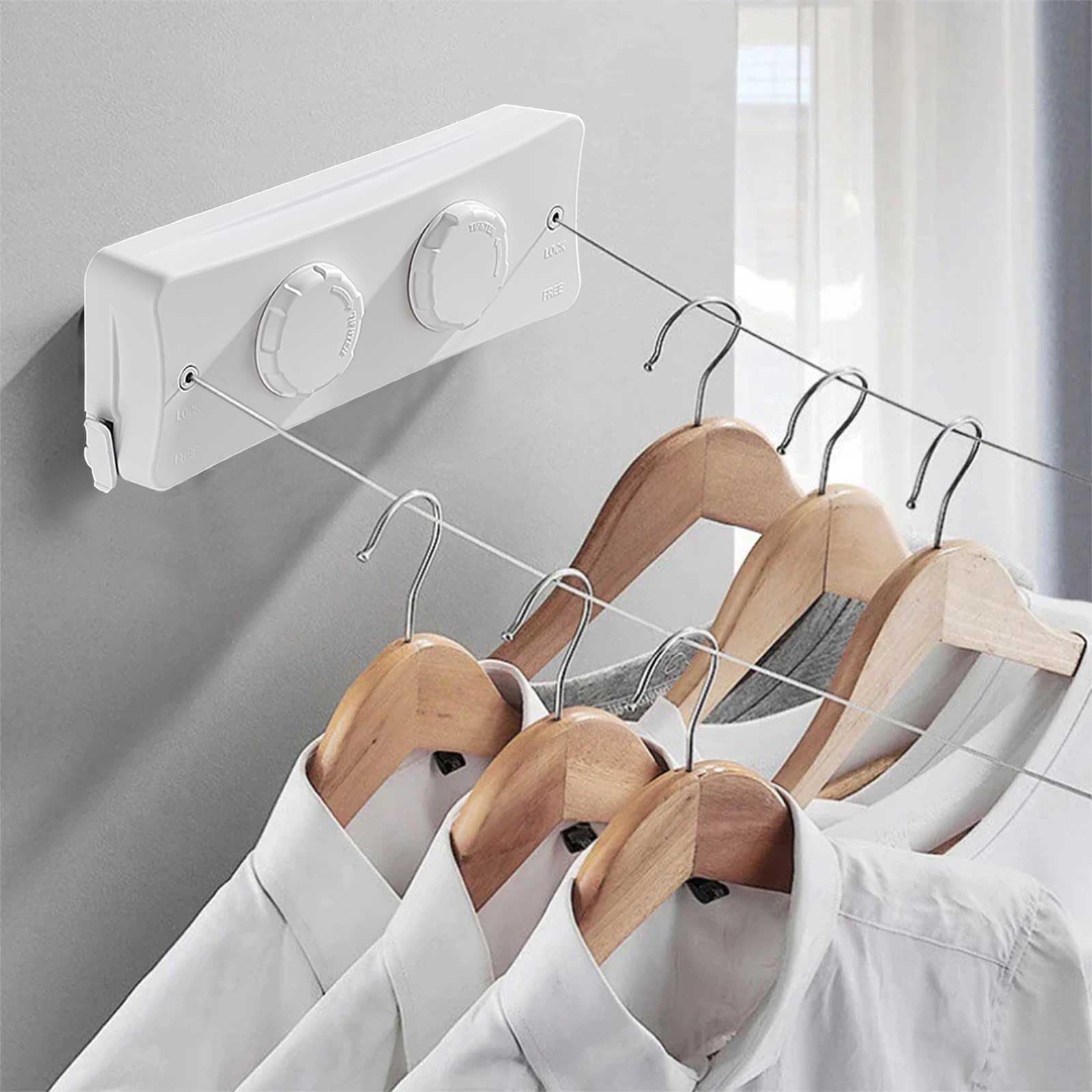 Stendibiancheria Retrattile 5,1 M – Doppio Filo Per Esterno E Interno, Carico 22 Kg, Acciaio Inox 304