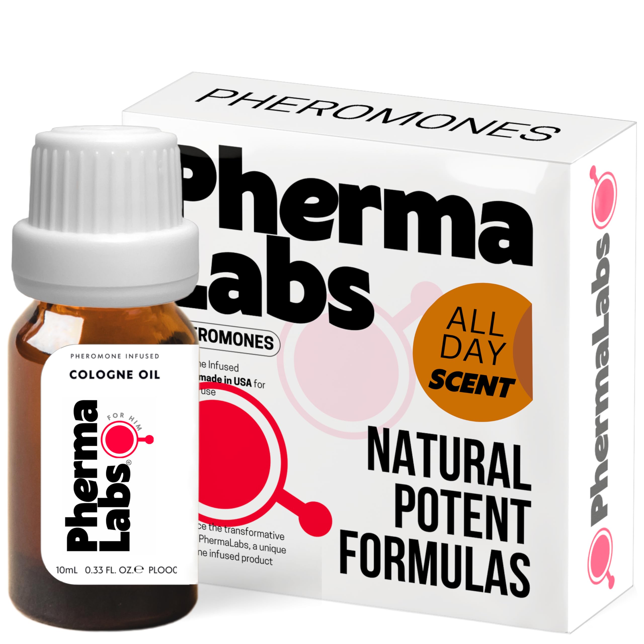 Pheromone Infused Cologne Oil for Him - 10 mL Bottle of (All Day Scent)