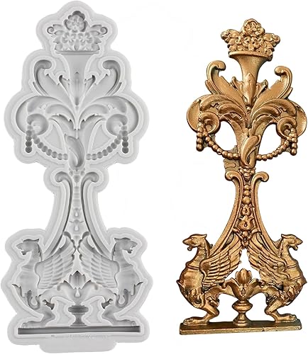 Miniatura 10 de MINFEIDMS Moldes de fondant barroco con borde de desplazamiento barroco, moldes de silicona para decoración de tartas, decoración de cupcakes,