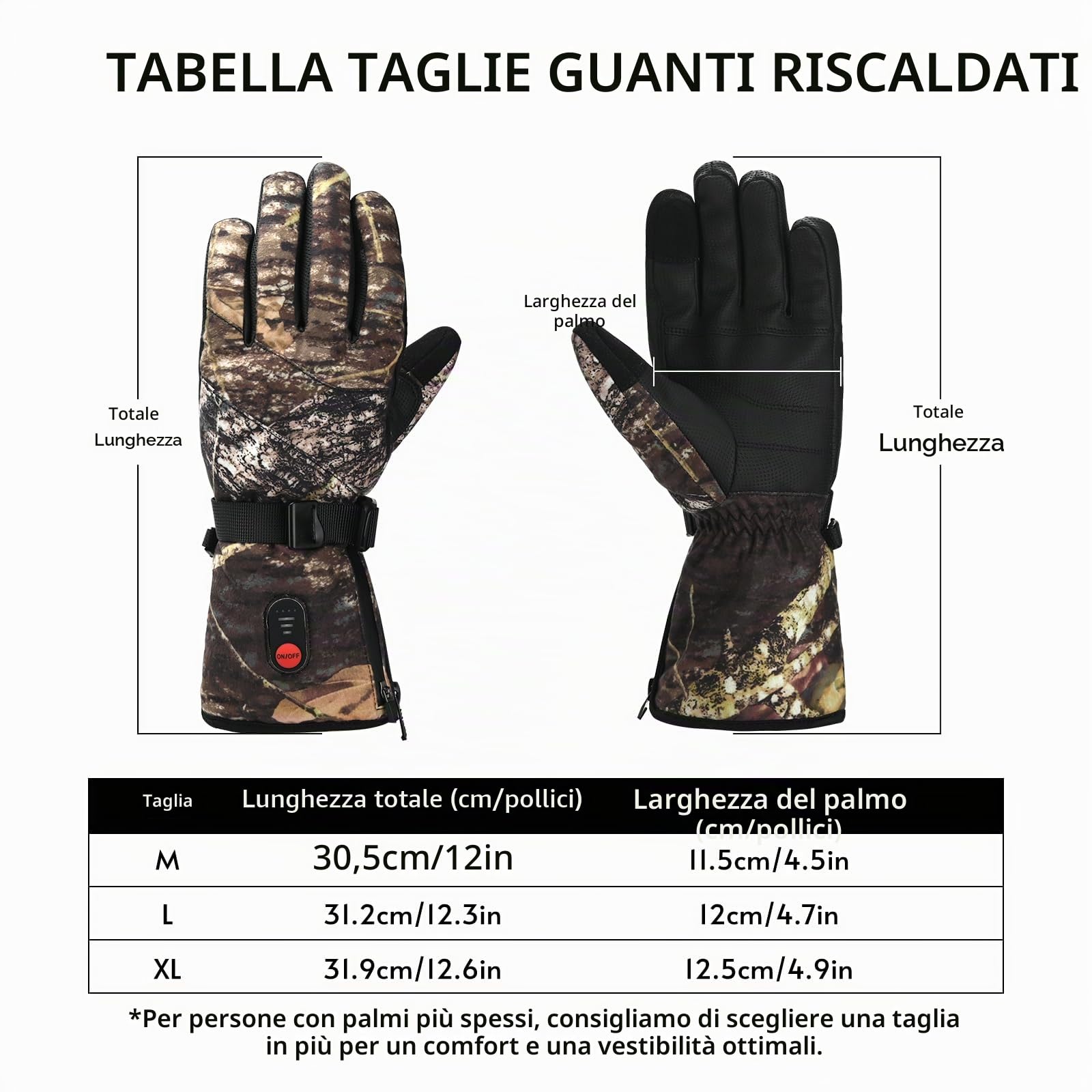 Lychee Guanti Riscaldati per Uomo Donna, Guanti da Sci Riscaldati Ricaricabili, Touch Screen, Riscaldamento Istantaneo, Scaldamani, Impermeabili, con Batteria da 7,4 V, 3000 mAh*2 per Sci in Moto
