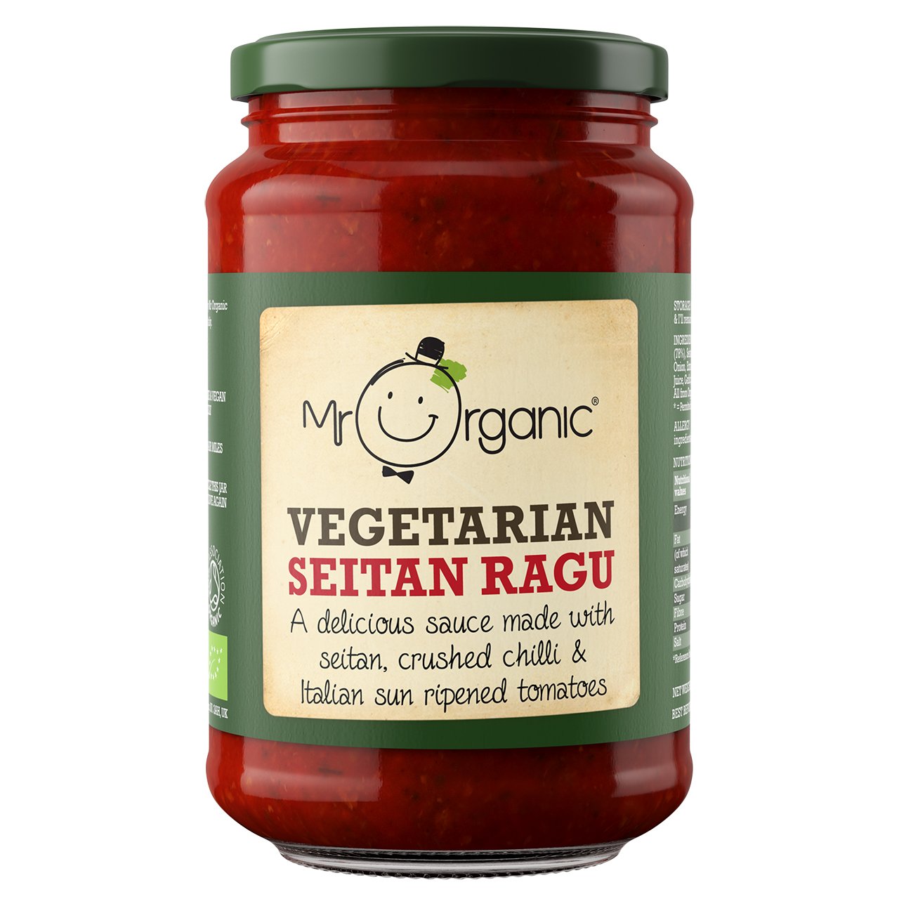 Mr Organic Seitan Crushed Chilli &Tomato Pasta Sauce 350g
