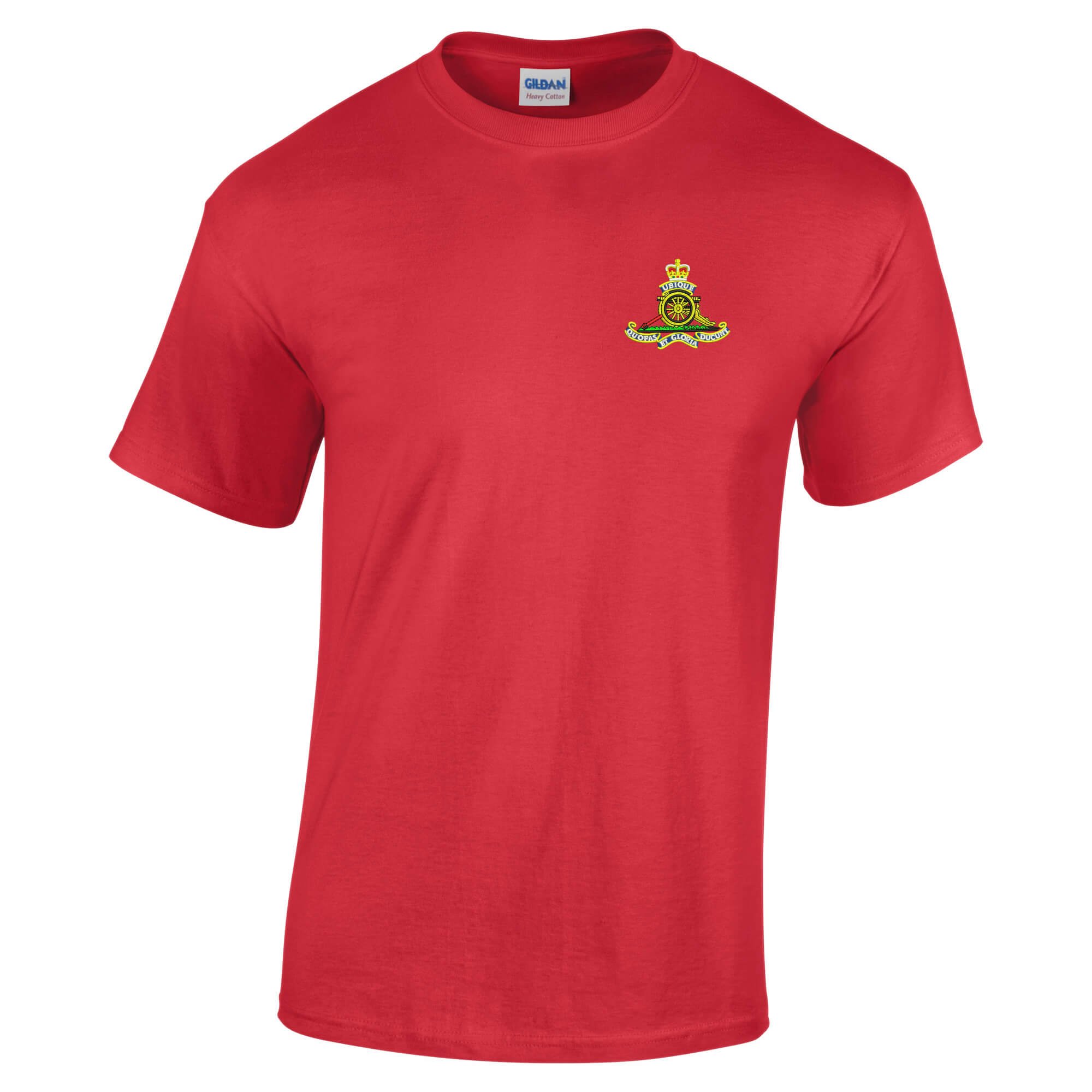 Pineapple Joe's Men's Red Royal Regit Of Artillery Embroide T-Shirt - Large
