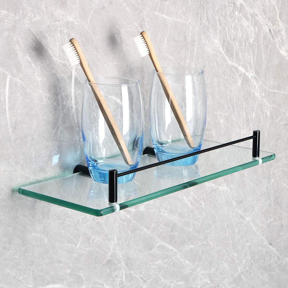 Shower Caddy Bathroom Glass Stainless Steel Storage Rack Shower Gel Cosmetics Shampoo Shelves Wall Mounted Kitchen Shelves HOL