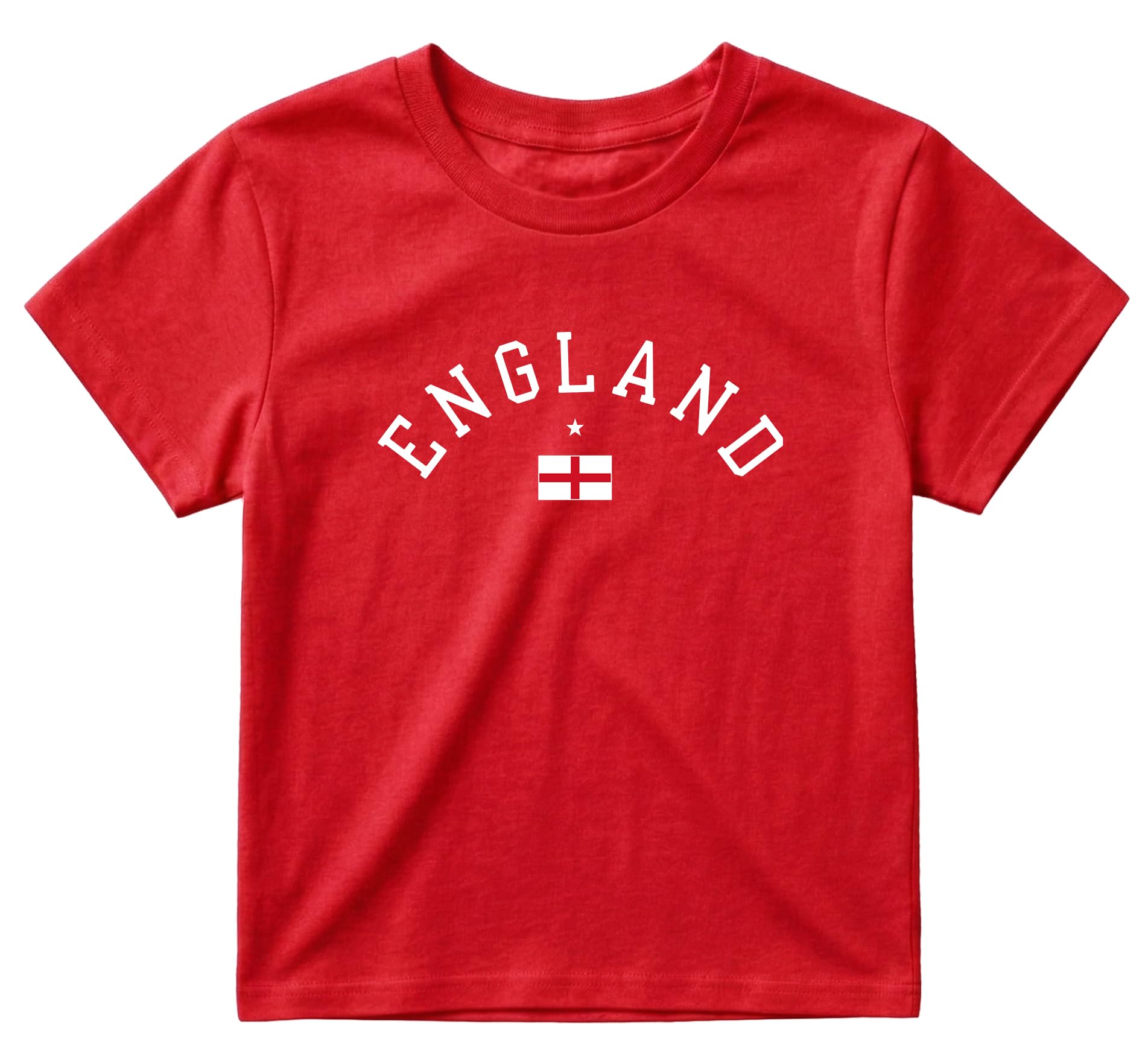 Sanfran Clothing England Baby Tee T-Shirt Top English World Football Shirt Country Soccer Team 2026 Womens Flag Varsity Shirt Red - XL
