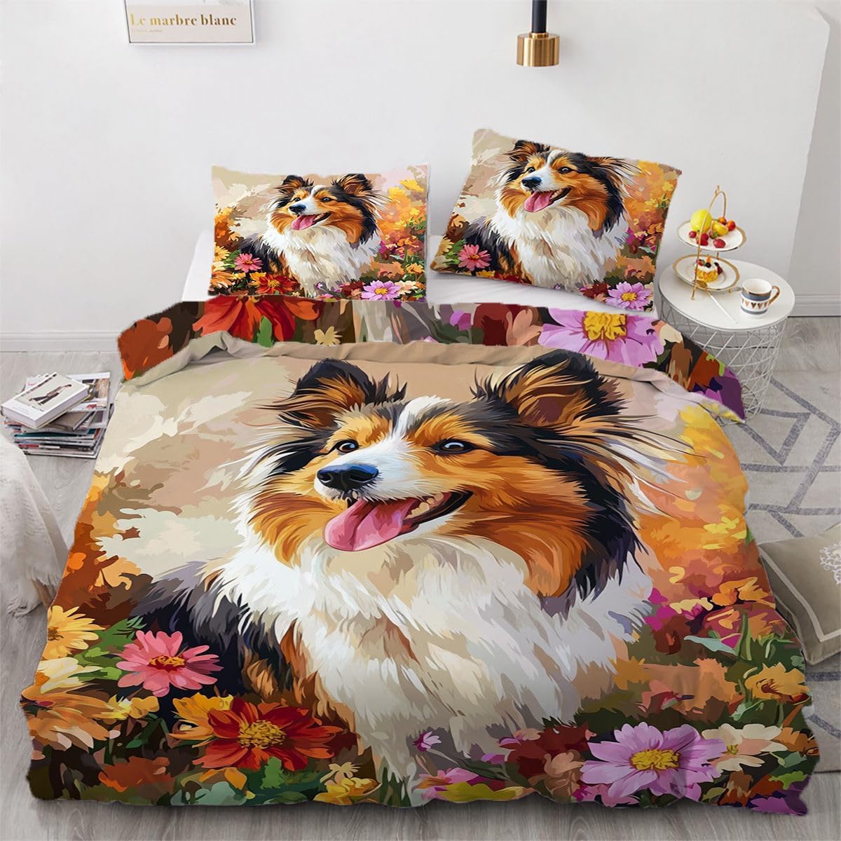 Housse de couette 200x200 adolescent respirante avec taie d'oreiller 65x65