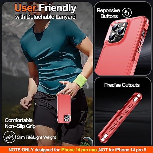 Miniatura 7 de MOZOTER Funda magnética para iPhone 14 Pro Max [compatible con Magsafe] [protección contra caídas de grado militar] [protector de pantalla de vidrio