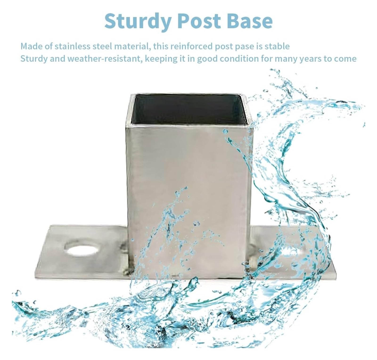 4 soportes poste hierro galvanizado tubo cuadrado(Diameter: 1.22in; H: 2.09in)