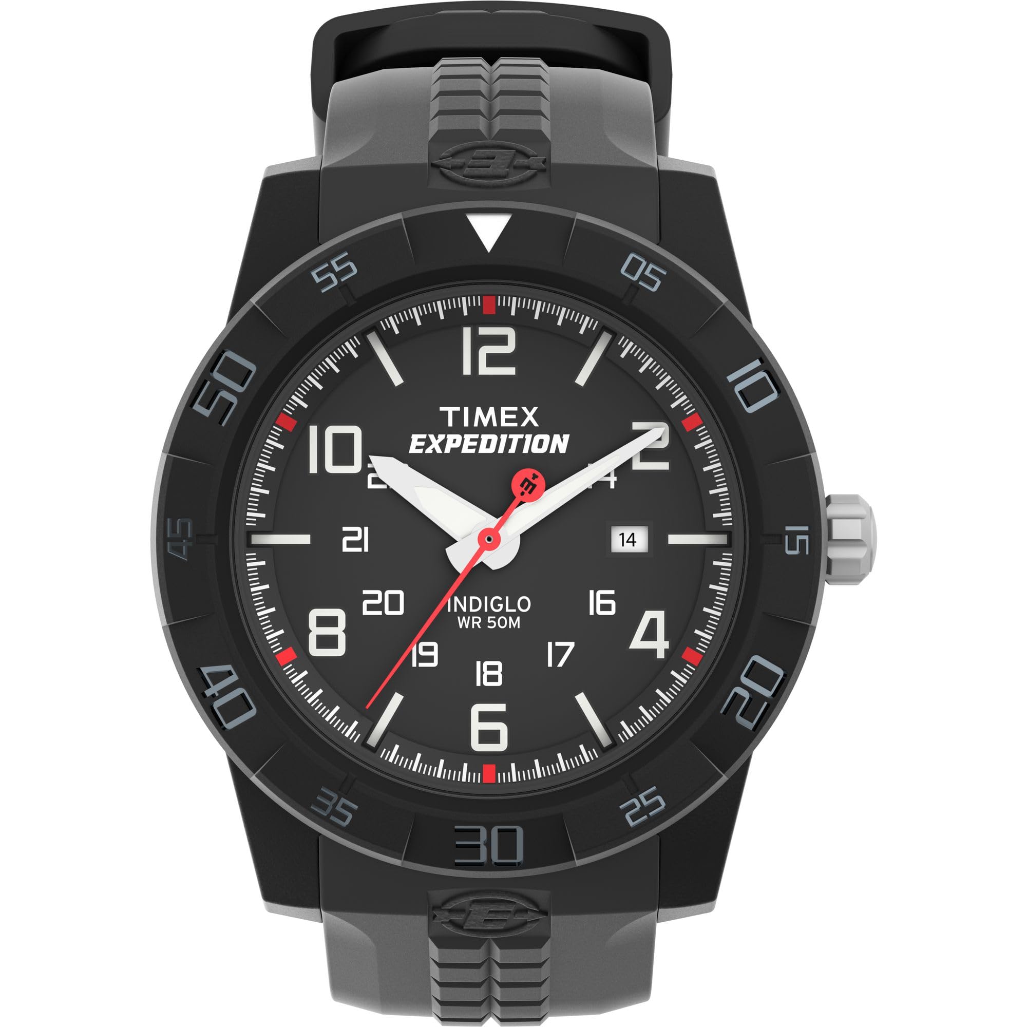 Timex Men Plastic Analogue Black Dial Watch - T49831, Band Color-Black