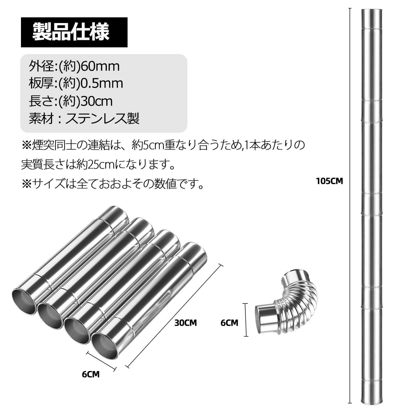 Amazon.co.jp: AVOFOREST 延長煙突 煙突パイプ 薪ストーブ用