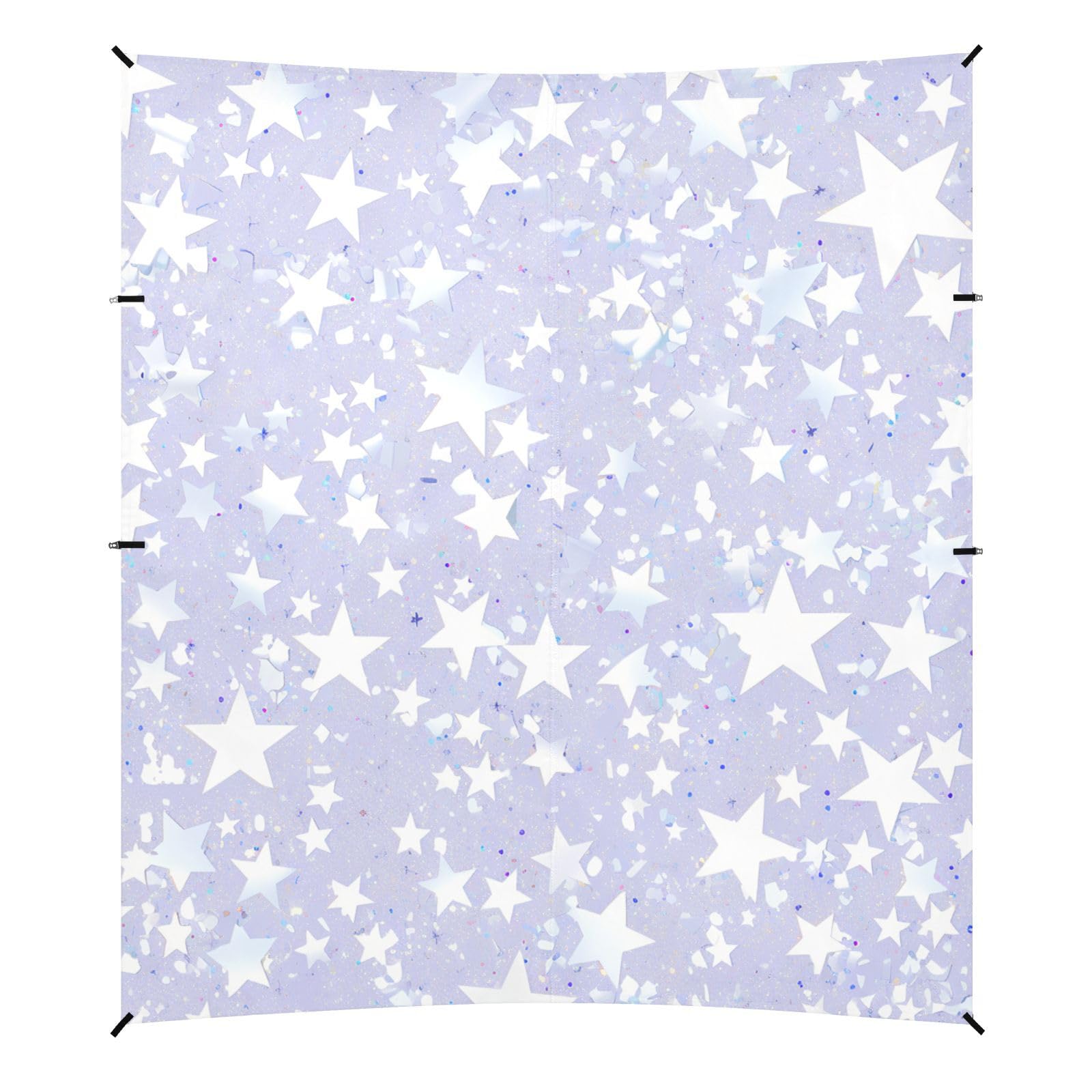 Silver Glitter Pattern Shiny Sparkles Beach Cabana UPF50 Water-Resistant Shade Sun Shelter with Sand Shovel for Backyard, Grassland, Park