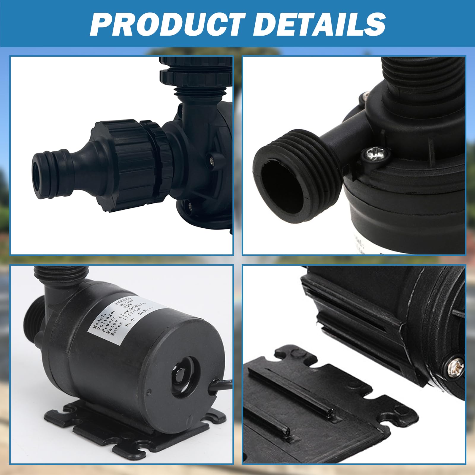 Pompe a Eau 12v, Mini Pompe à Eau Submersible Moteur Sans Balais 800l/h 5m, Pompes à Eau pour la Circulation de l'eau de la Piscine de Fontaine Solaire d'aquarium d'étang de Bassin