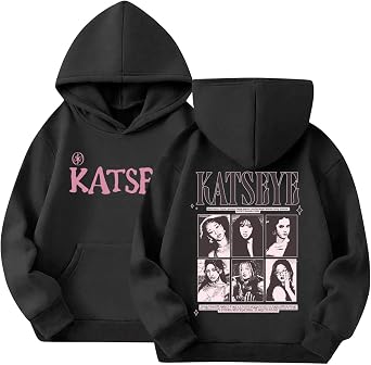 Katseye Girls Hoodies Eyekons Long Sleeve Wildworld Tour Hooded Pullover