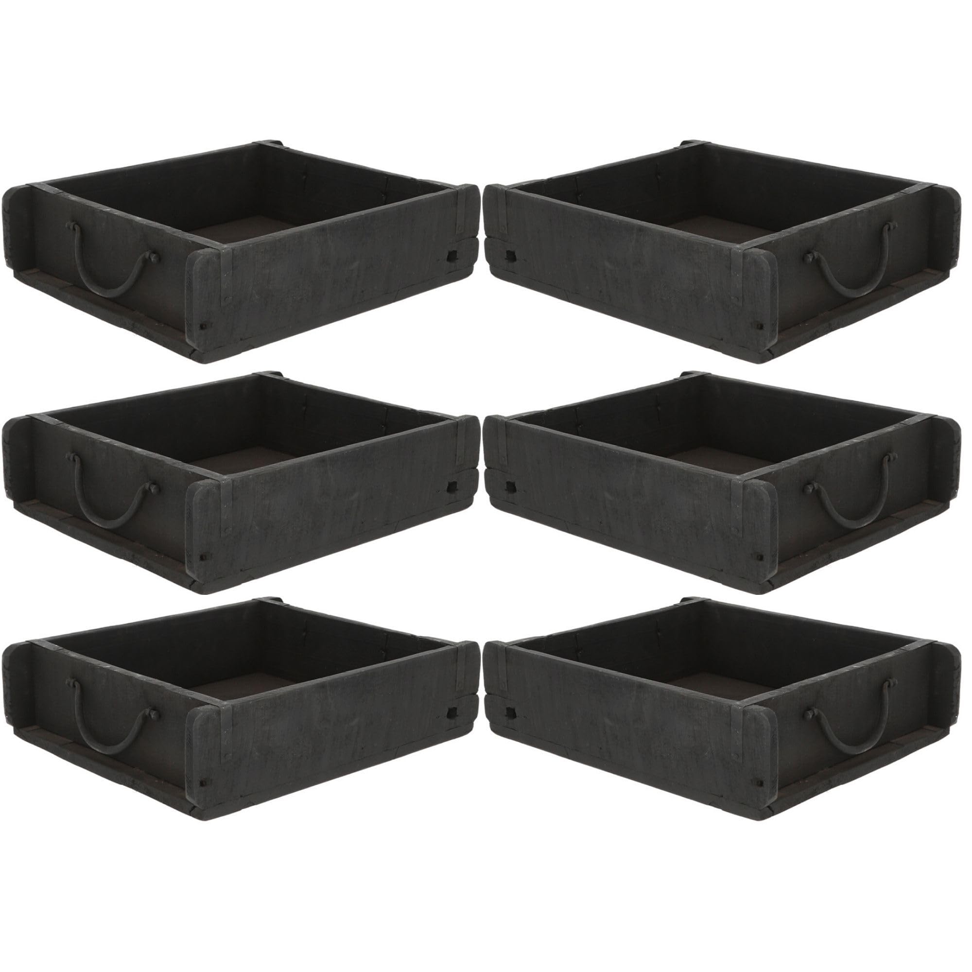 Novaliv 6X Holzkiste Vintage Schwarz 30 x 25 x 8 cm Alte Ziegelform Holz Groß Allzweckkiste aus recyceltem Altholz Jede Form EIN Unikat ? Vintage Kiste Deko
