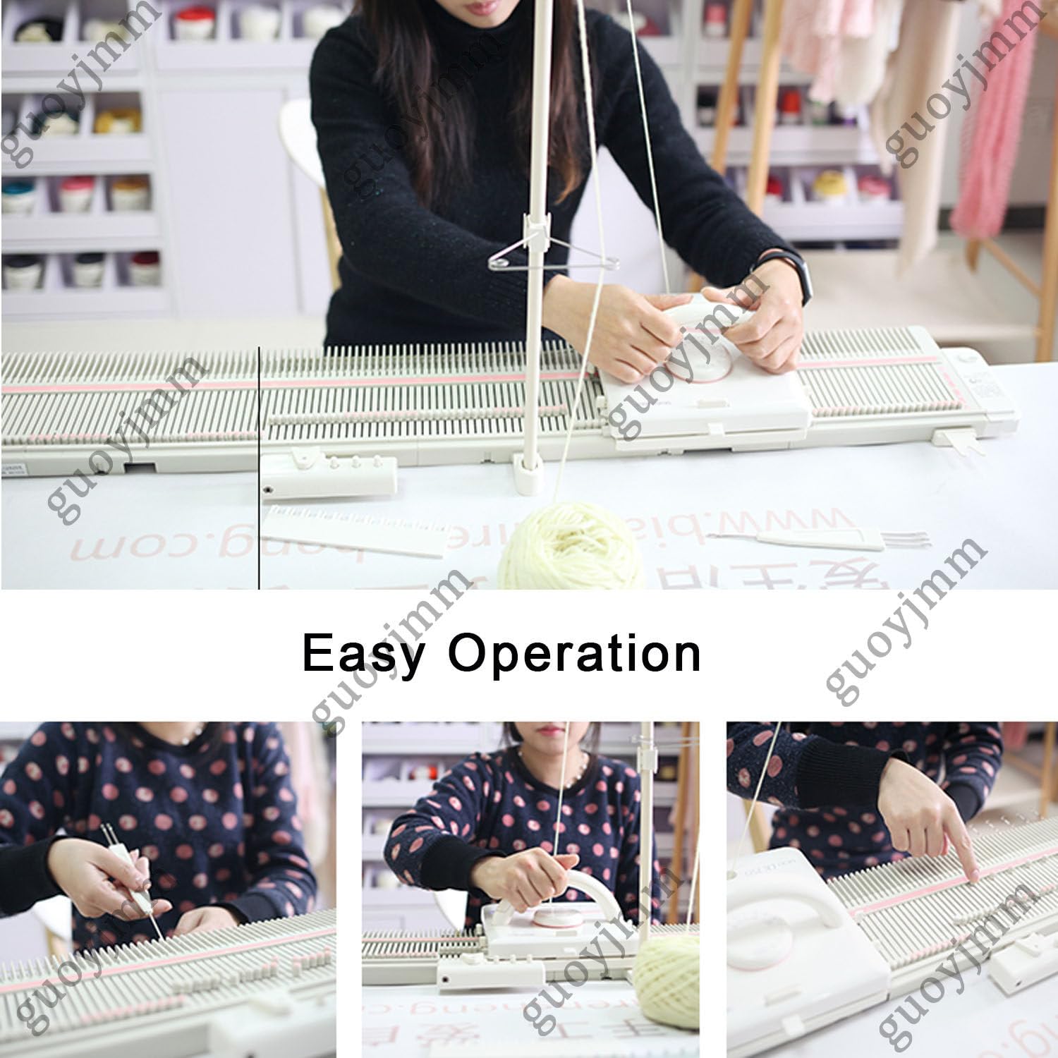 Strickmaschinen-Set, 150 Stiche, mittlere Stärke, 6,5 mm, automatisches Nähwerkzeug für DIY-Projekte, komplettes Set für Schneider- und Bastelbedarf