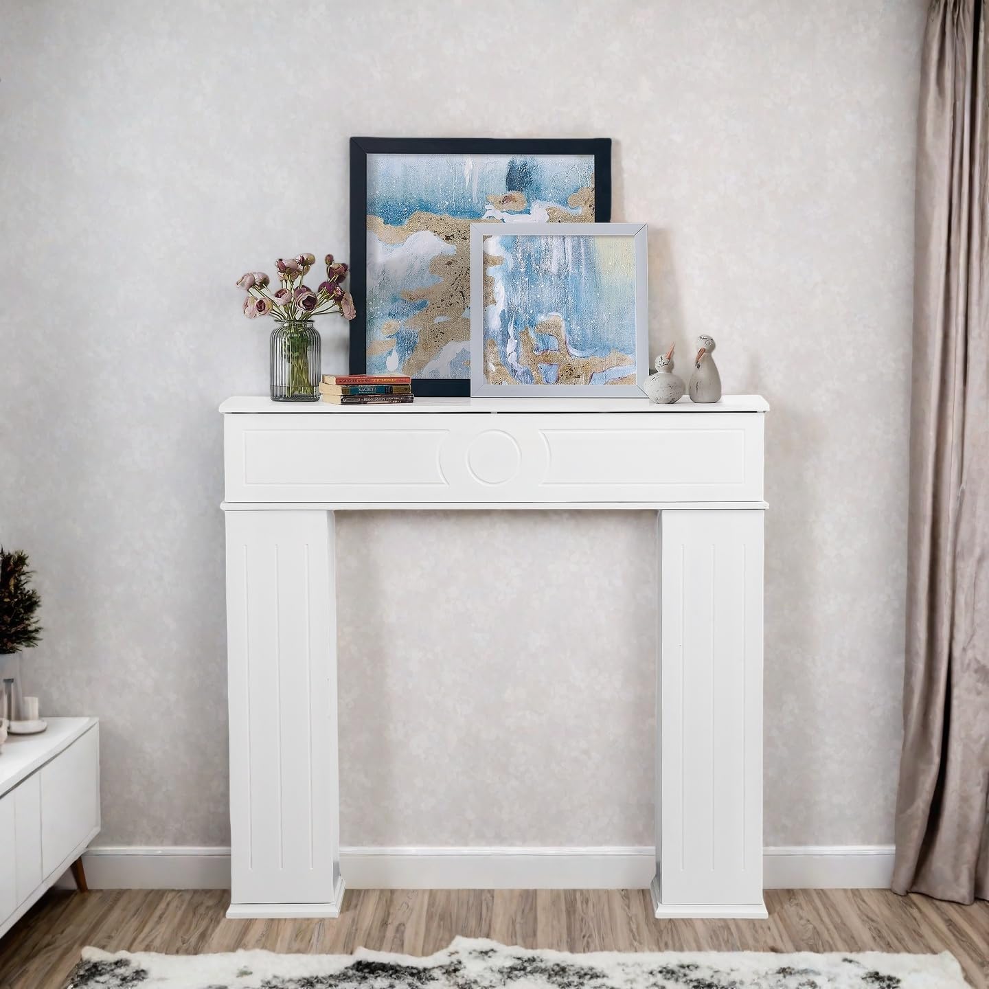 IDMARKT Consol mantau d chminé décorativ avc rangmnts