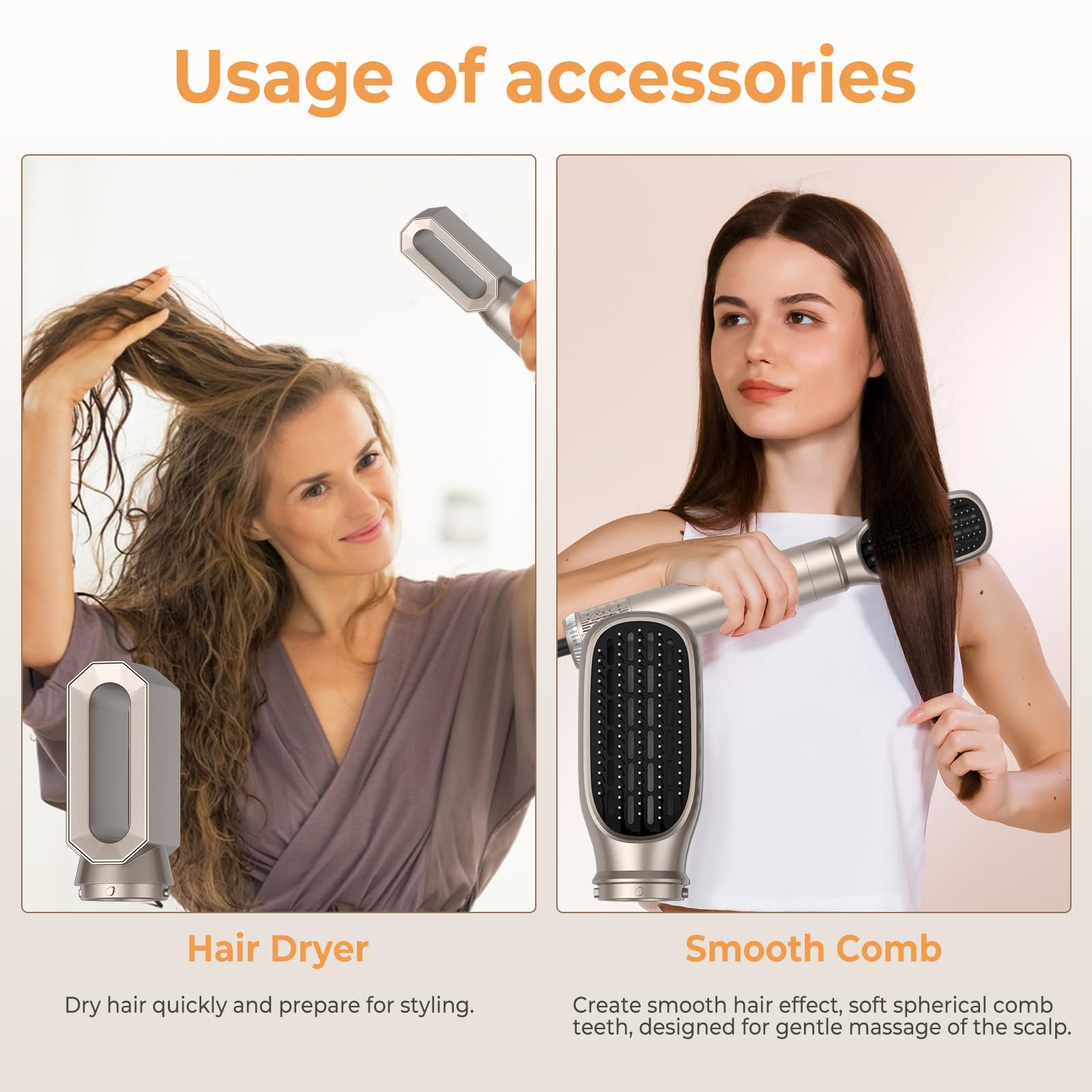 Seche Cheveux Air Brush 6 en 1,1000W Air Styler Brosse Soufflante,Hair Styler avec 30mm boucleur,Sèche-cheveux Ionique Pour Cheveux Bouclés et Lissés,Température Vitesse du vent Réglable