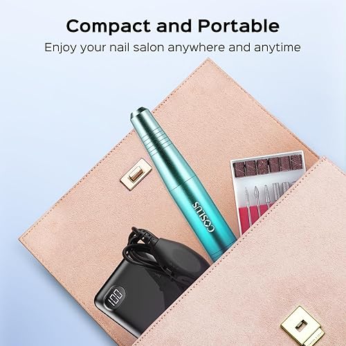 Miniatura 13 de COSLUS Taladro de uñas eléctrico profesional: para uñas de polvo de inmersión de gel acrílico, kit de máquina de uñas portátil, herramientas