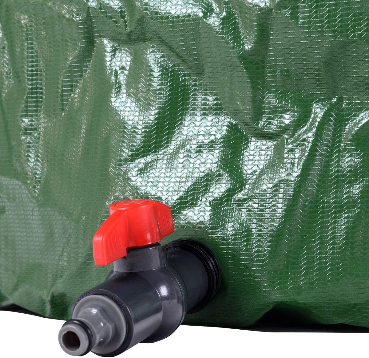 GYMAX Serbatoio d'acqua Pieghevole 200L, Serbatoio Raccoglimento con Filtro e Rubinetto, Sistema di Raccolta dell'Acqua Piovana in PVC per l'Irrigazione delle Piante, Verde