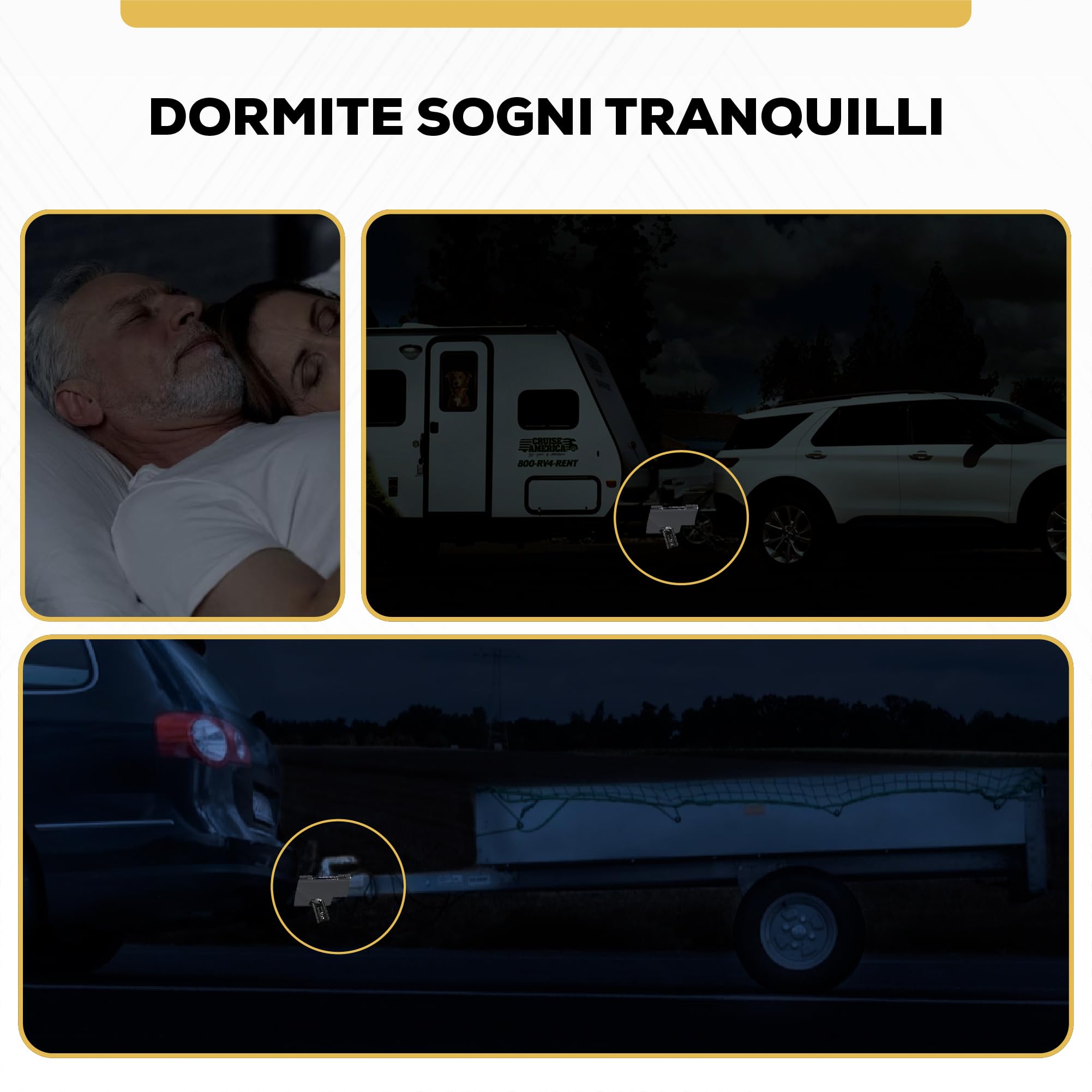 Antifurto Universale Per Rimorchio Robusto - Blocco di Sicurezza Resistente con Copertura a Sfera - Compatibile con Tutti i tipi di Rimorchi
