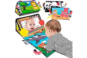 Tummy Time Mirror Toys for Infant Boys 0-6 Months Montessori Sensory Stimulation