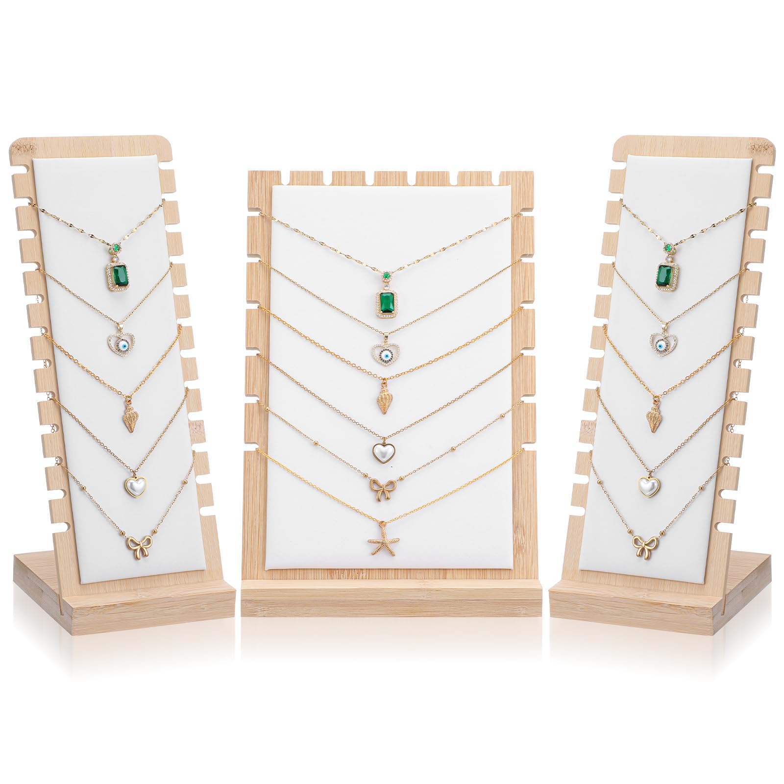 HOFURME 3 Pcs Necklace Display Stands for Selling Necklace Holder Necklace Display Storage Jewelry Display Storage Set