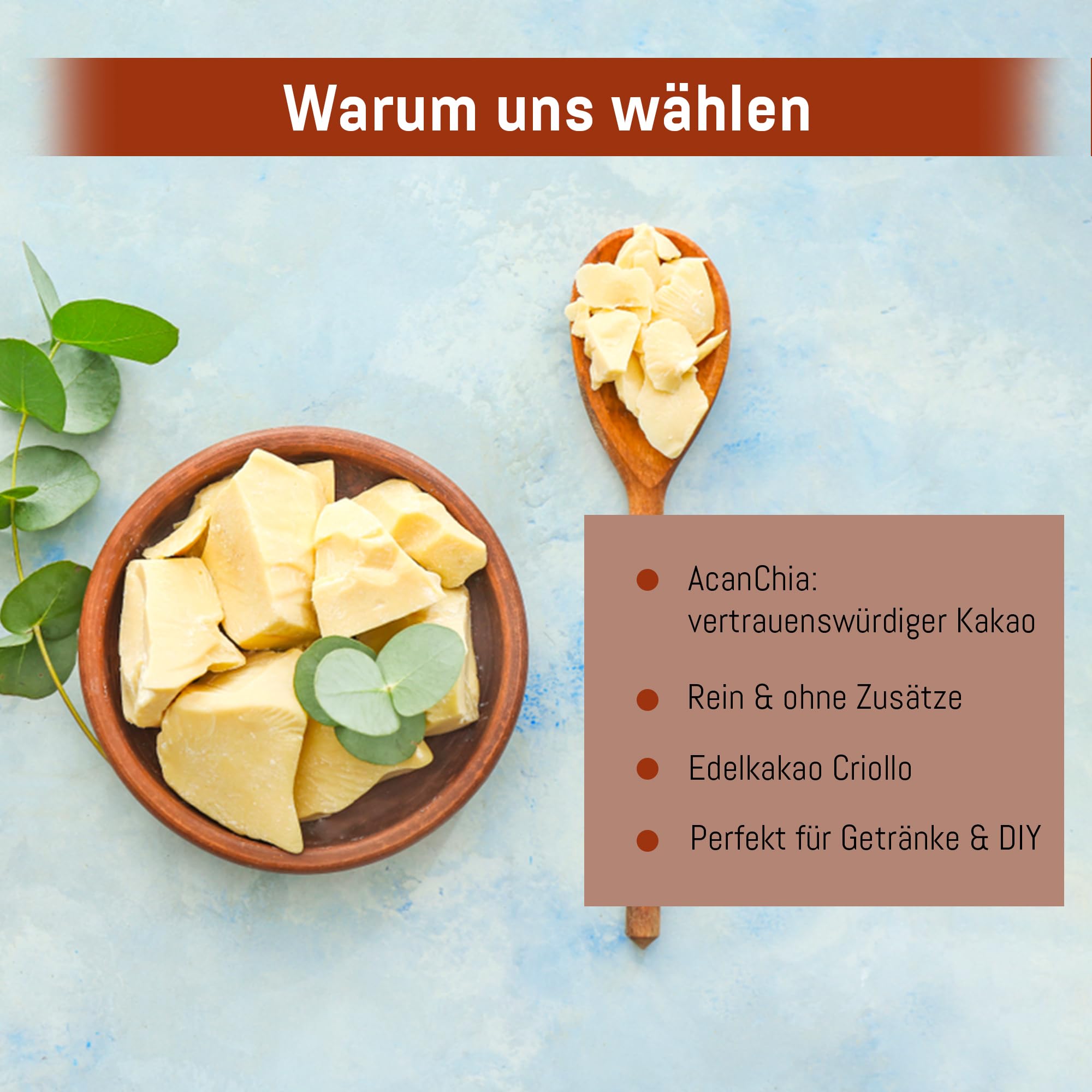 Bio Edel­kakao Butter Chunks Criollo 600g – Rohkostqualität | Naturbelassene Kakao­butter aus Criollo Bohnen | Vegan & Superfood für Backen, Smoothies & Desserts