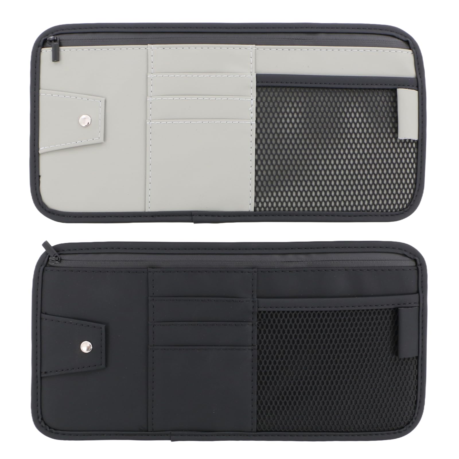 panthra 2 x Auto-Visier-Organizer, Sonnenblenden-Organizer, Sonnenblende, weiche Lederoberfläche, Brillen, Notizkartenhalter, Auto-Aufbewahrungstasche, geeignet für die meisten Fahrzeuge, SUVs und