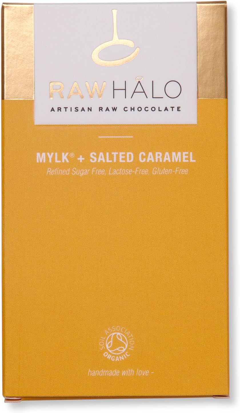 RAW HALO Organic Raw Chocolate Bar Mylk + Salted Caramel 35g