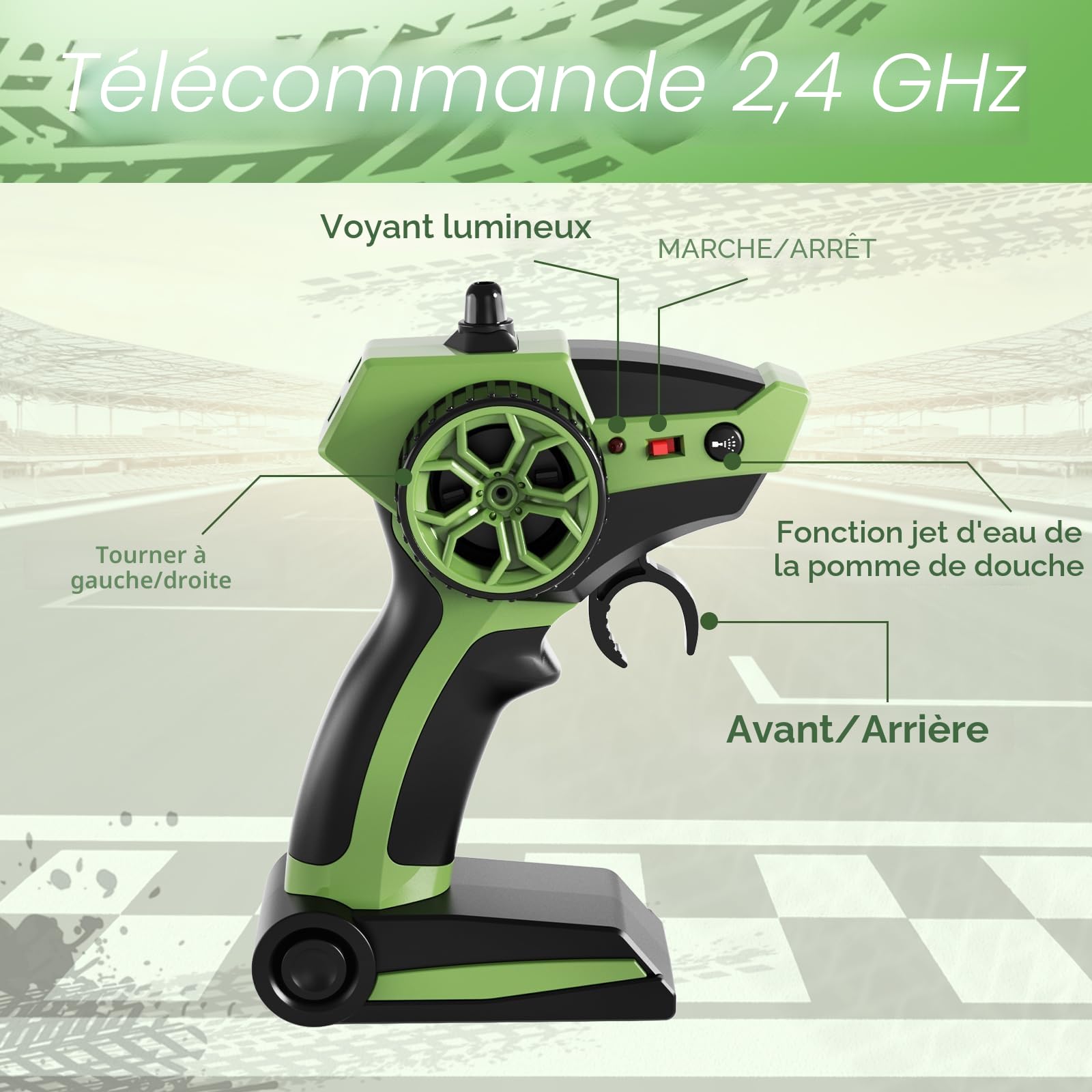 Dysaim Voiture Télécommandée Tout Terrain, Monster Truck Télécommandé, 4WD Voiture Telecommandé Enfant, Jouets pour Enfants Avancés, 2.4 Ghz Amphibie Toys RC Drift, Cadeau Enfant 6-12 Ans