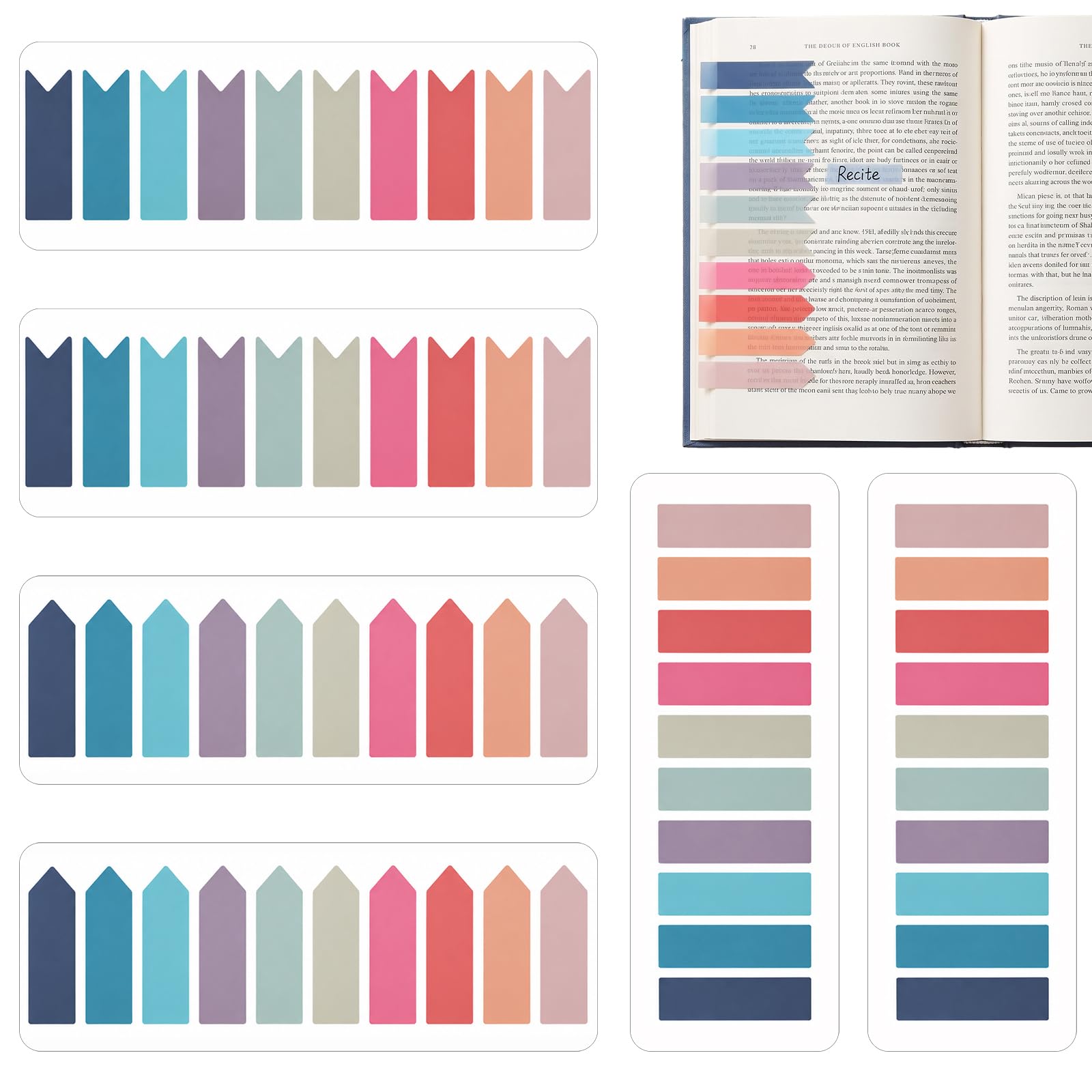 Tabs for Annotating Books, 1200 Pcs Transparent Reading Tabs