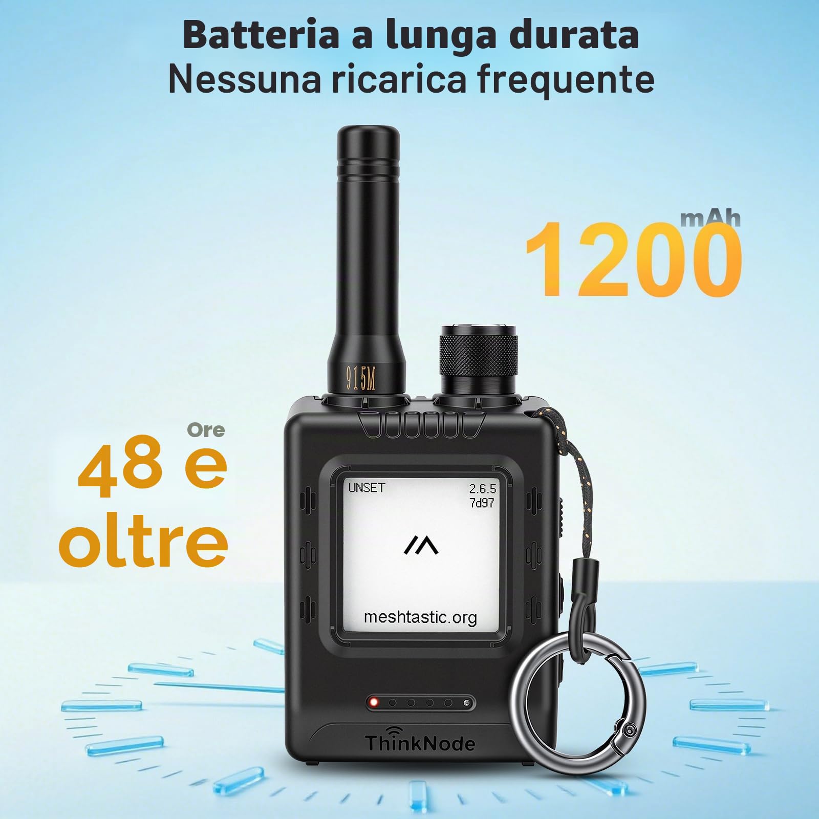 ThinkNode - Dispositivo M1 LoRa Meshtastic con design integrato, GPS, Bluetooth, nRF52840, display e-ink da 1,54", antenna 868 MHz, batteria da 1200 mAh, porta USB C RTC e pulsante