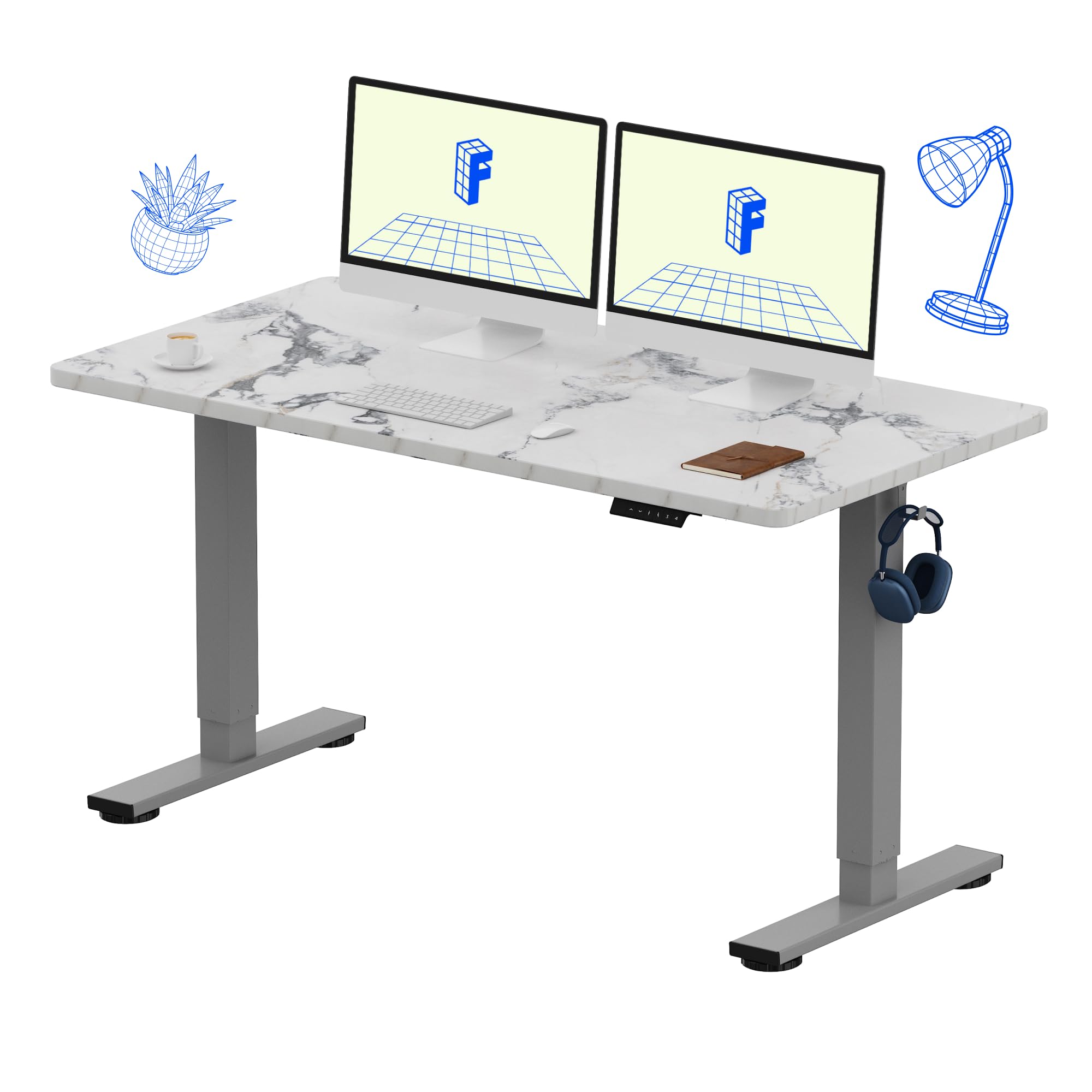 FlexiSpot 天板Grey Wood 120×60cm Amazon.com: FLEXISPOT EN1 One-Piece Standing Desk 48 x 24