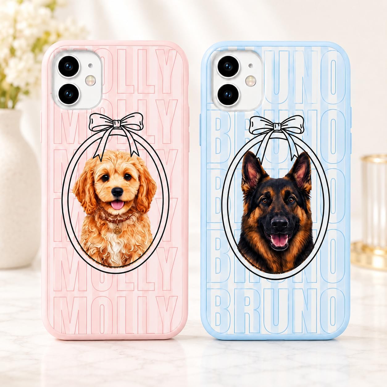 Personalized Pet Phone Case, Custom Dog Photo Case with Name, Pet Gift